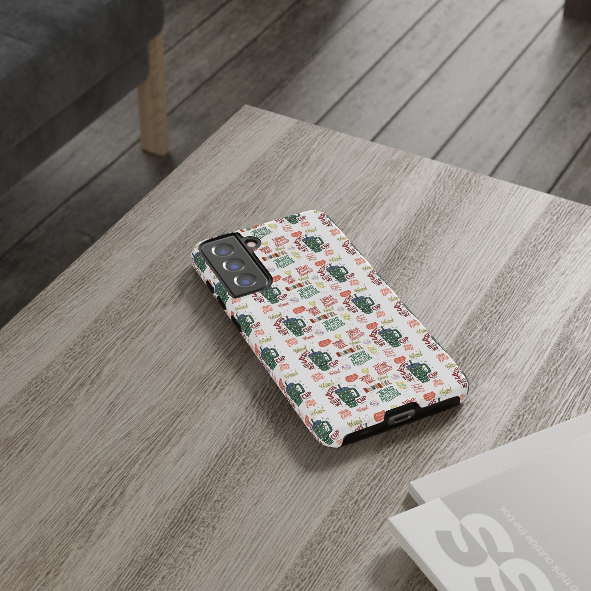 Jesus Fill My Cup Phone Case Cute Floral Design in Red, Pink, Blue – Aesthetic Protective Case for iPhone and  Android