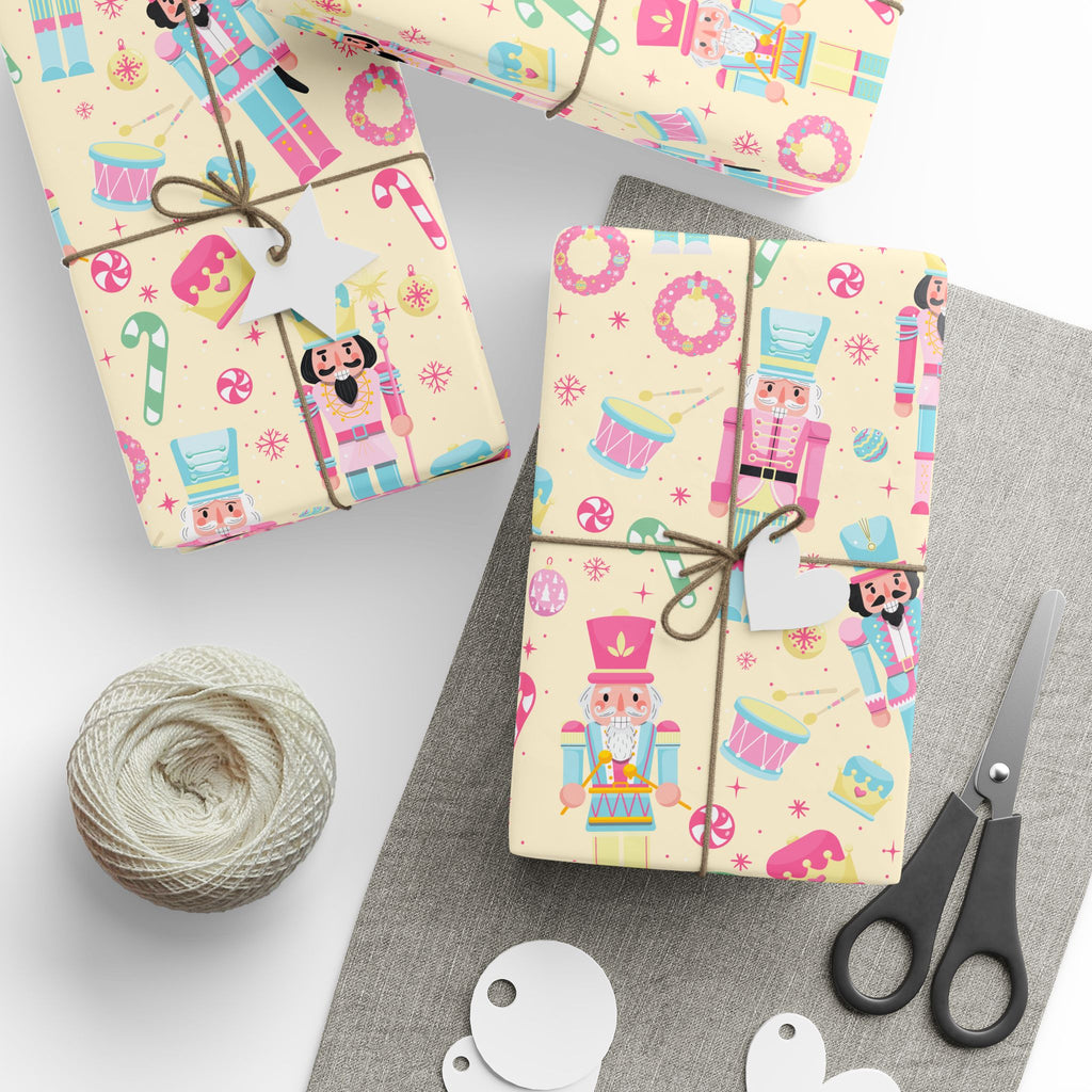 Yellow Festive Nutcracker Wrapping Paper | Vibrant Holiday Gift Wrap with Classic Nutcracker Design | Perfect for Christmas Presents Gifts Moms