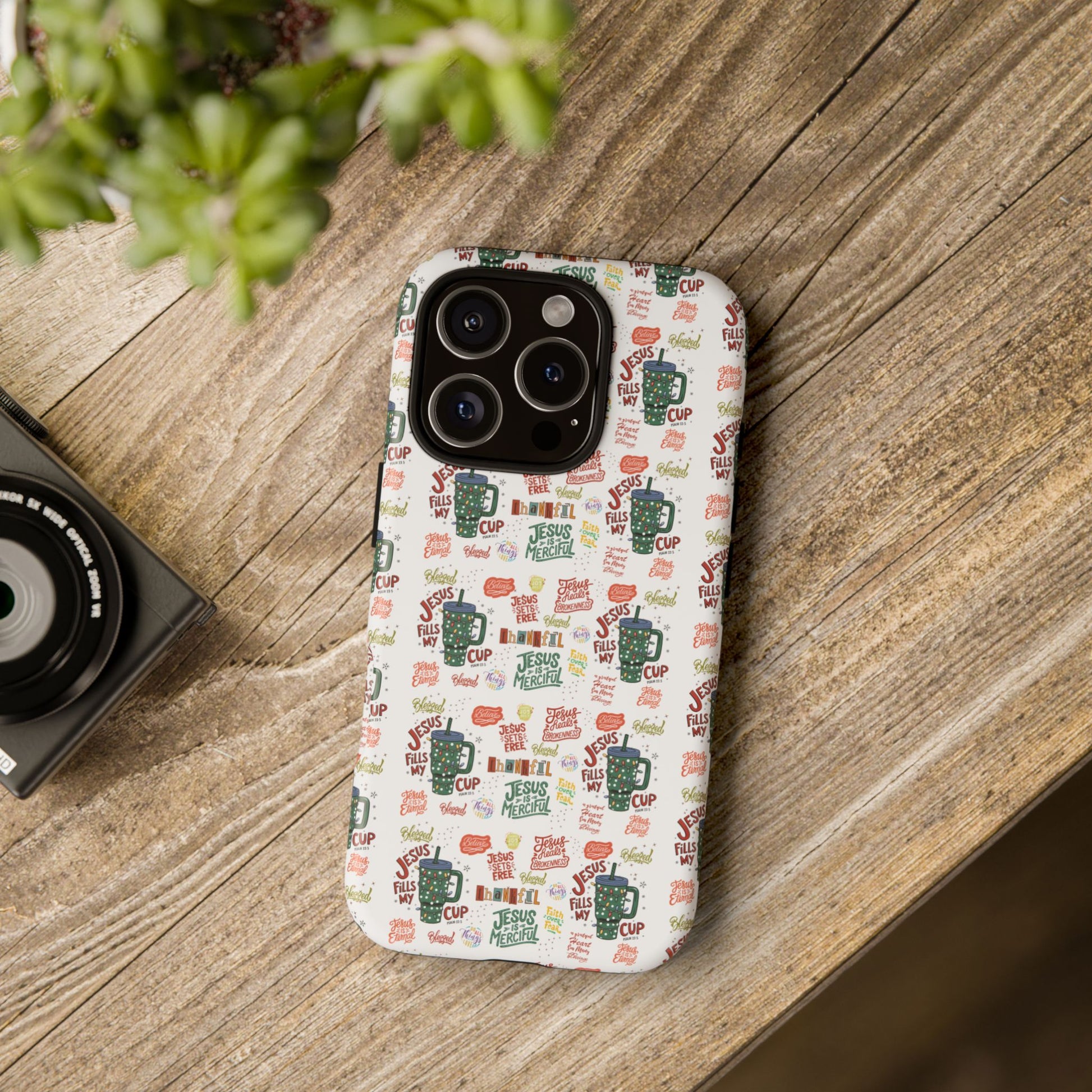 Jesus Fill My Cup Phone Case Cute Floral Design in Red, Pink, Blue – Aesthetic Protective Case for iPhone and  Android