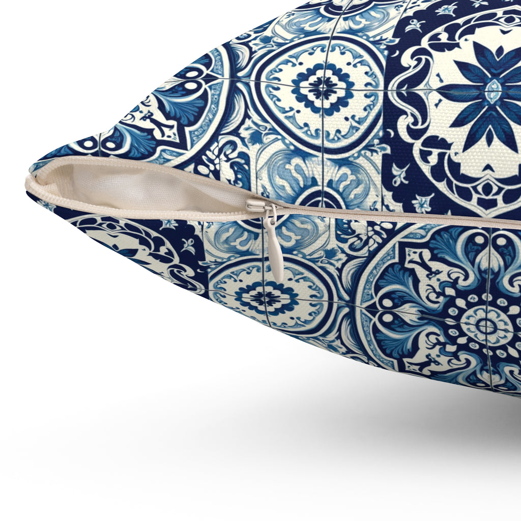 Blue Tile Design Elegance Decorative Pillow Touch of Beauty to Your Decor Living Room Comfort for Bedroom or Housewarming Gift New House, Bridal Shower Gift - MRSBYVALLE