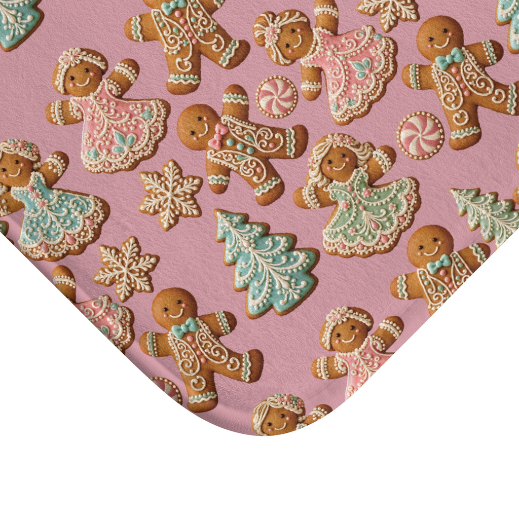 Gingerbread Cookies Pink Holiday Bath Mat update Bathroom