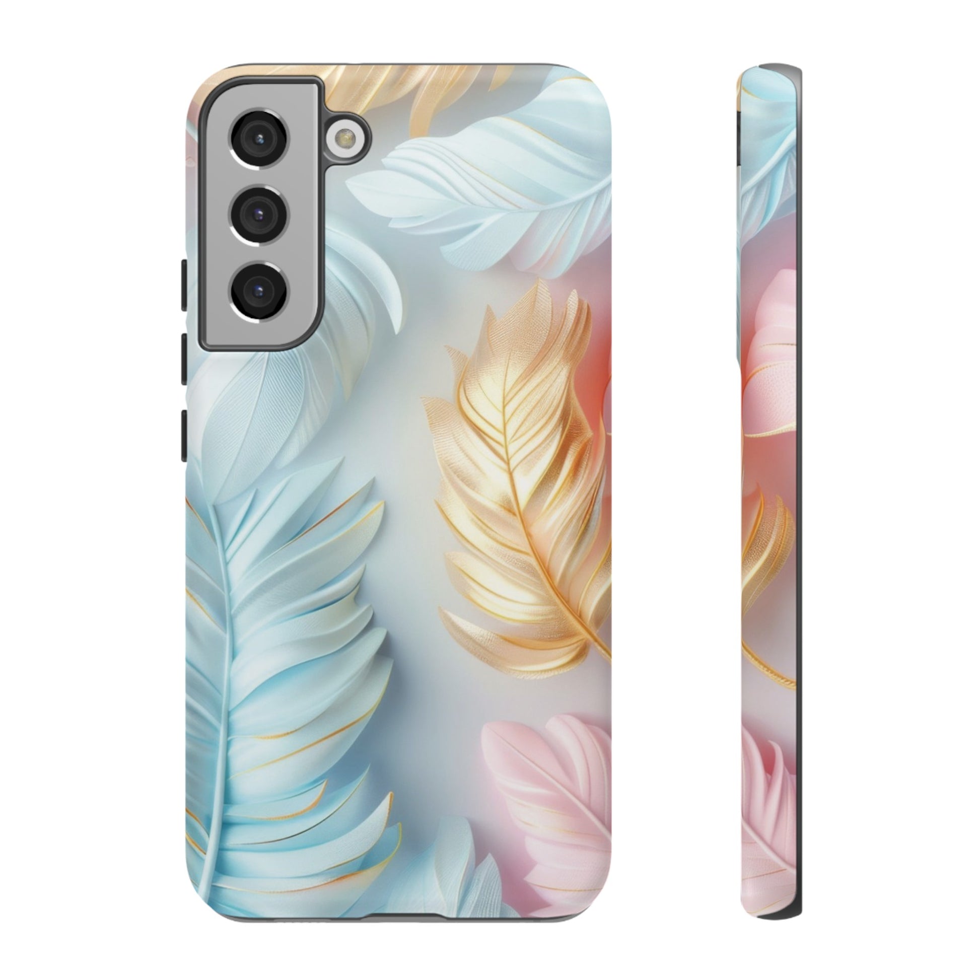 Pastel Feathers Protective Phone Case Gift for Her Phone 15, Samsung iPhone Samsung Gift for Her Case iPhone 15, Samsung iPhone Samsung Accessory Gift for Her