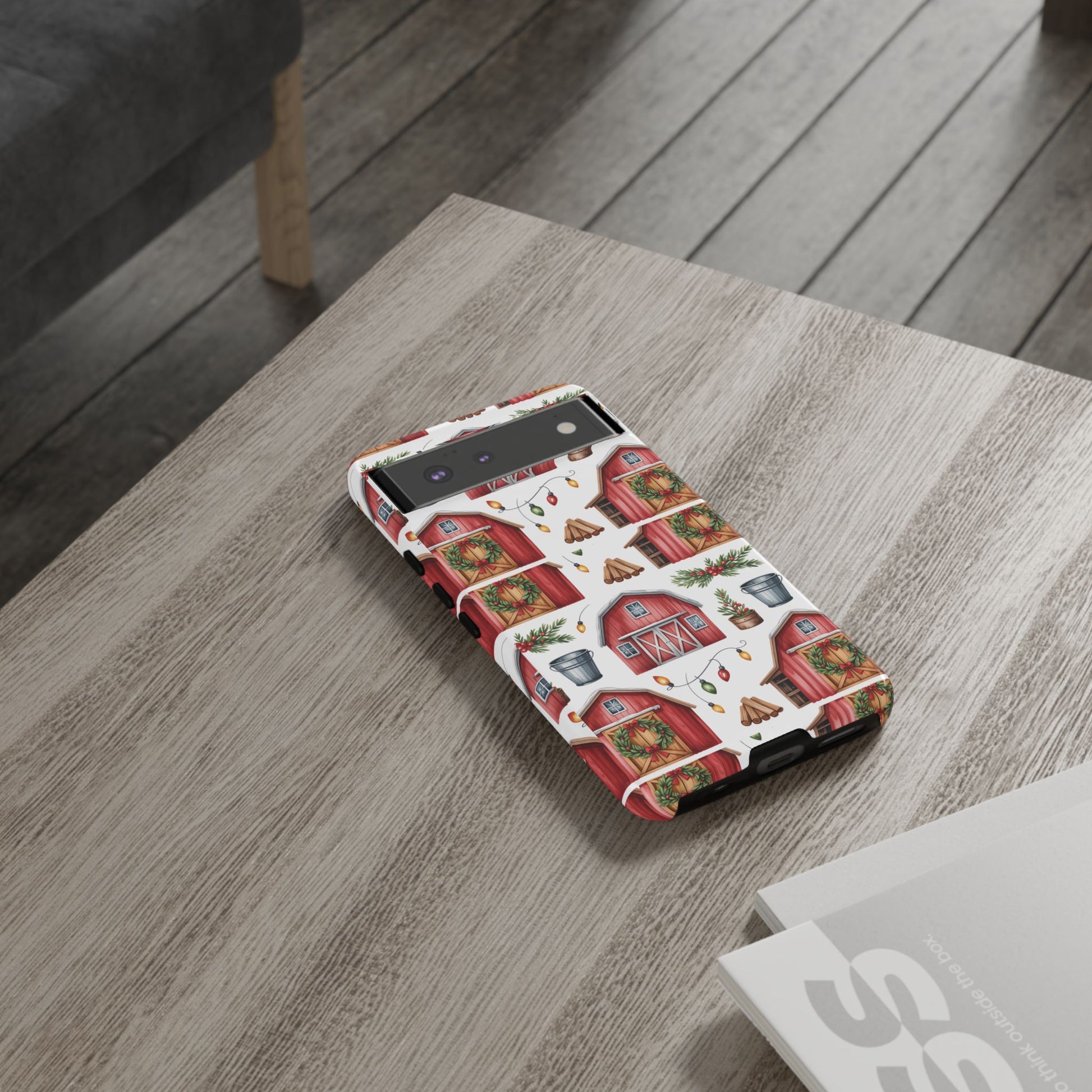 Farmhouse Christmas Design Phone Case - Stylish, Protective Cover for All Models Gift for Mom Accessory Gift for Her