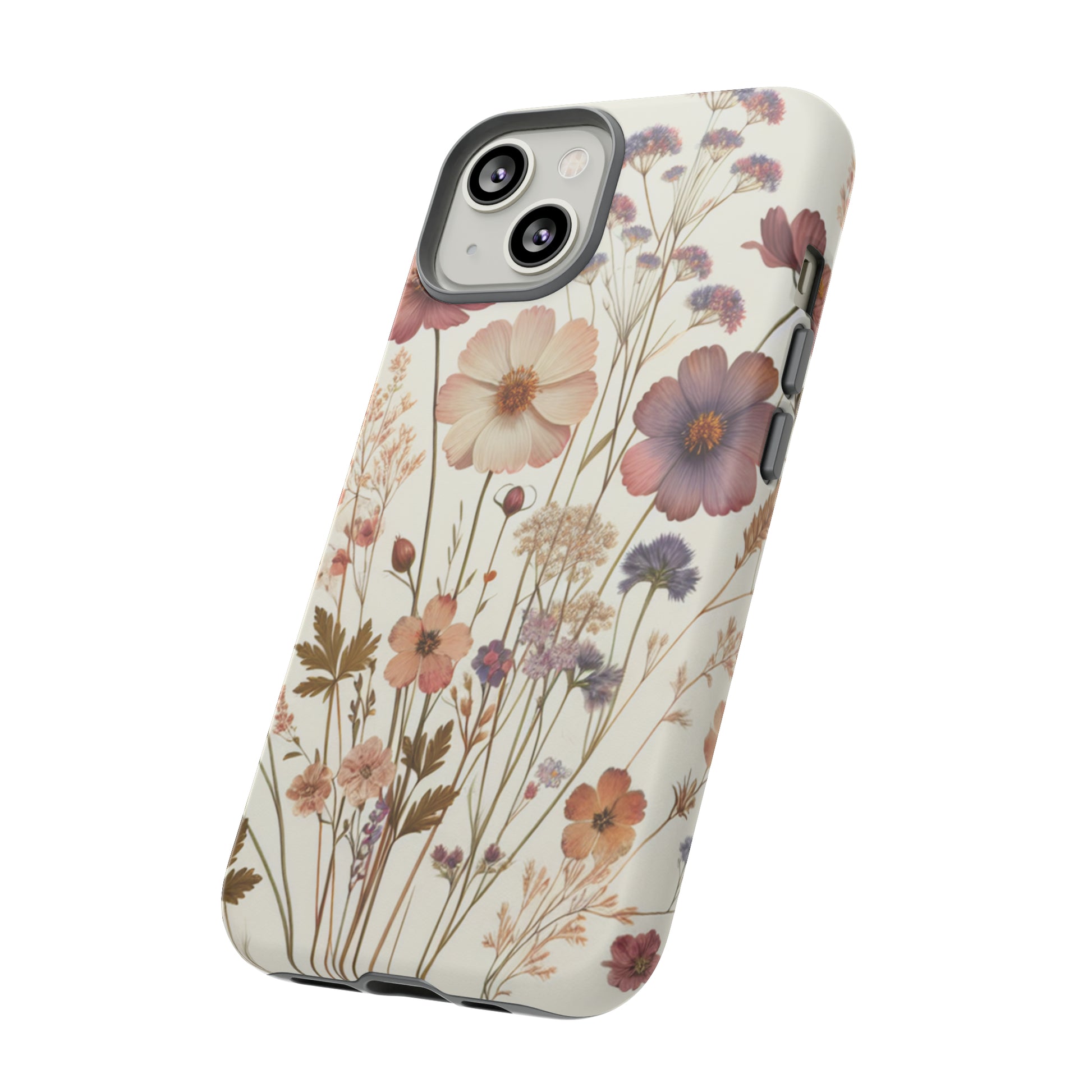 Wildflower Boho Luxury Phone Tough Case Floral Elegant Durable Stylish for Modern Devices iPhone 15, Samsung iPhone Samsung Accessory Gift for Her.