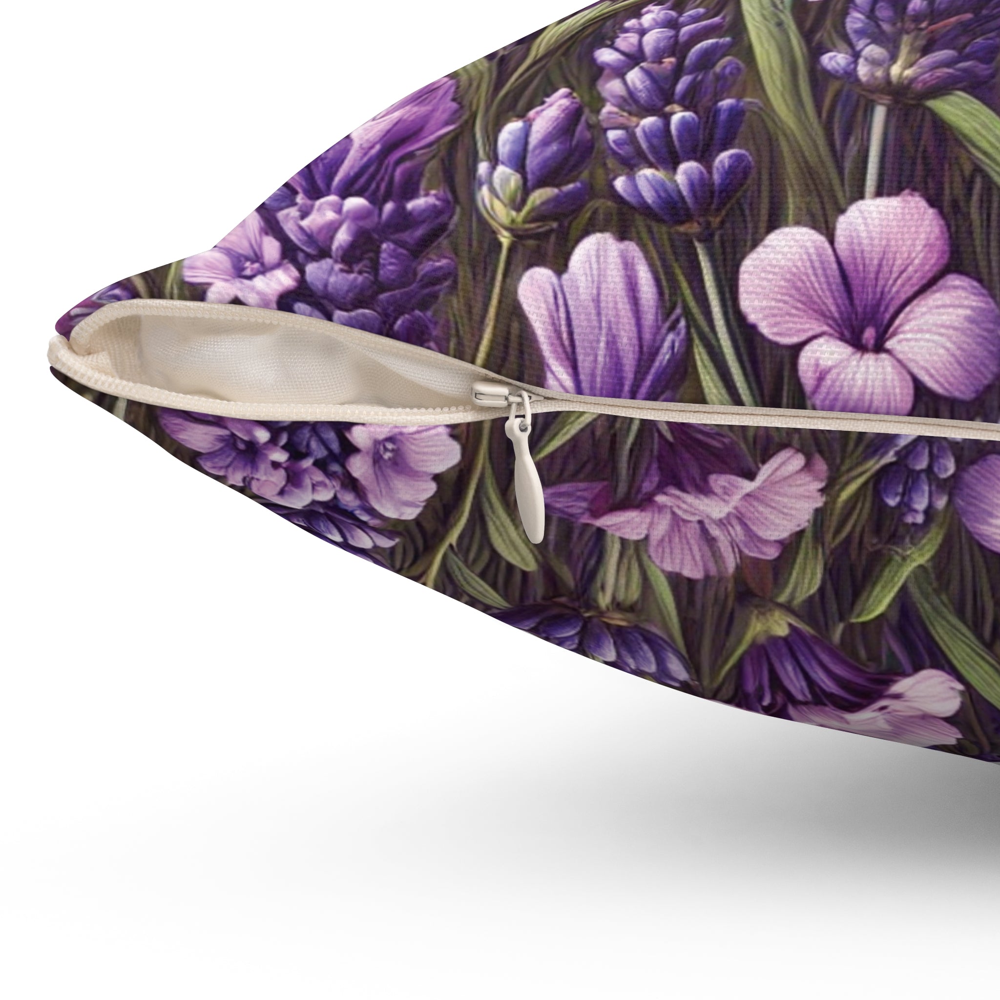 Lavender Bright Modern Wildflowers Decorative Pillow - Available in 16x16, 18x18, 20x20 - Vibrant Accent for Living Room, Bedroom, or Sofa Decor 100% Polyester with Double-Sided Print