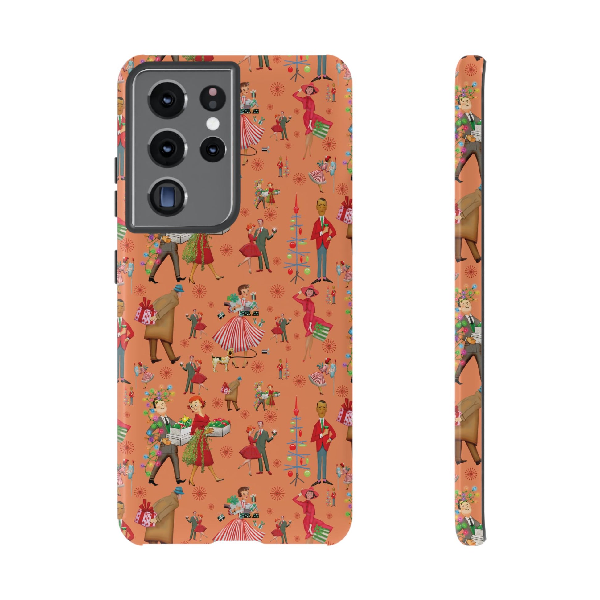 Retro Christmas 50s Phone Case Unique Holiday Protection for Your Device | Stylish & Durable Cover Gift for Her Phone 17, 16, 15, Samsung iPhone Accessory Gift for Her