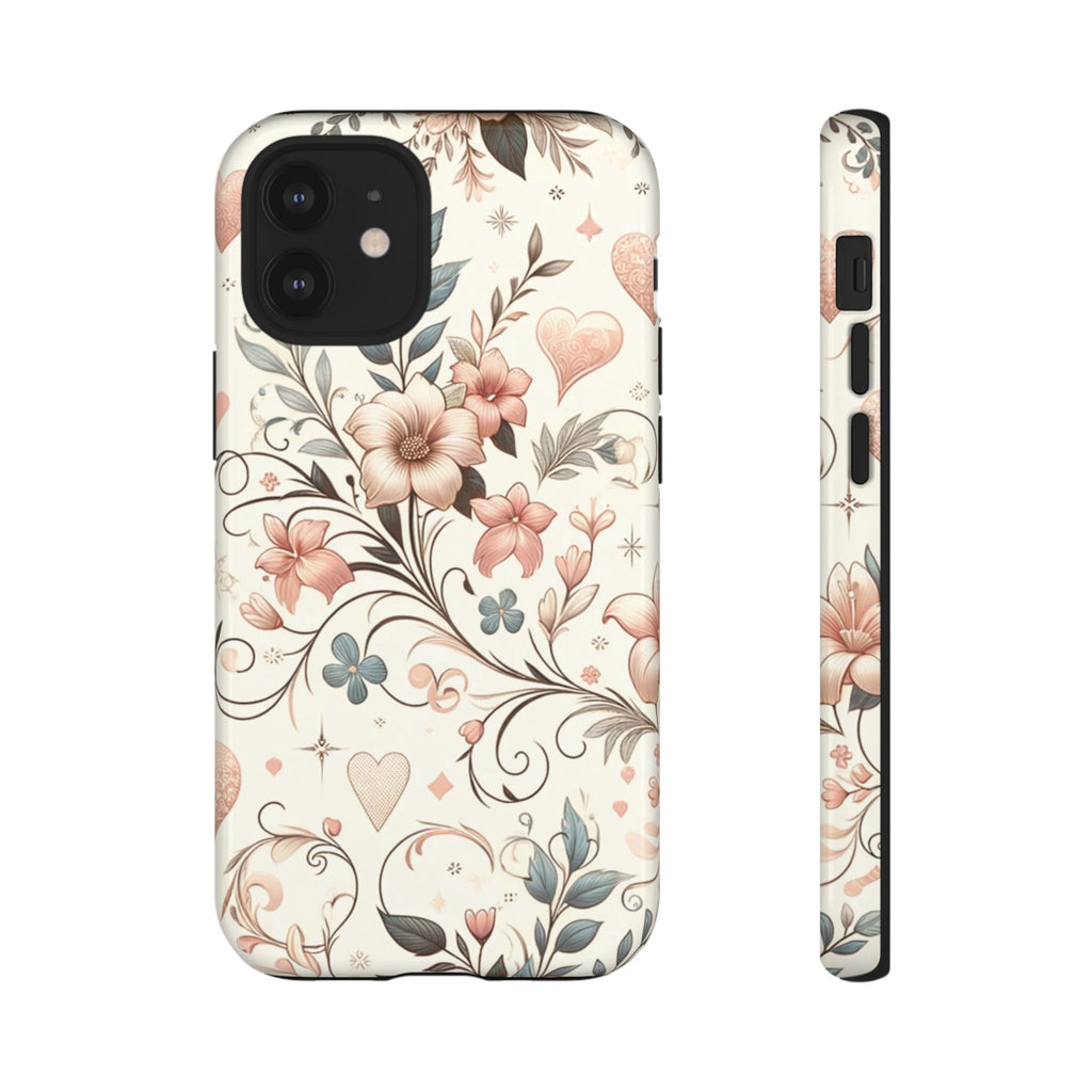 Floral Design Luxury Phone Tough Case Floral Elegant Durable Stylish for Modern Devices iPhone 17, 16 15, Samsung iPhone Samsung Accessory Gift for Her
