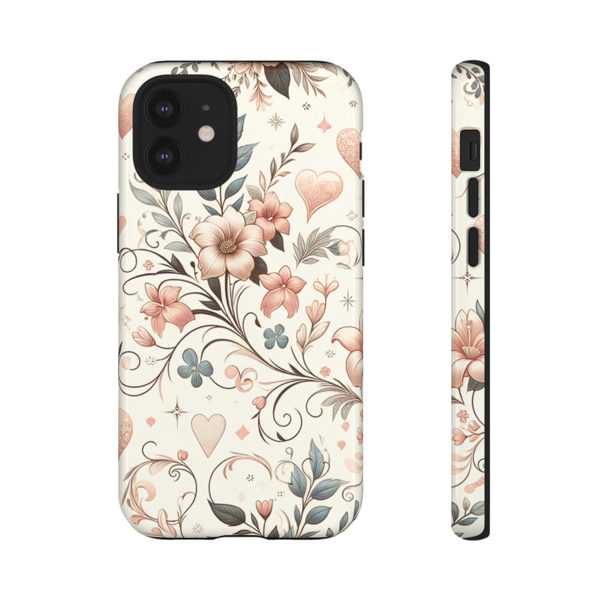 Floral Design Luxury Phone Tough Case Floral Elegant Durable Stylish for Modern Devices iPhone 17, 16 15, Samsung iPhone Samsung Accessory Gift for Her