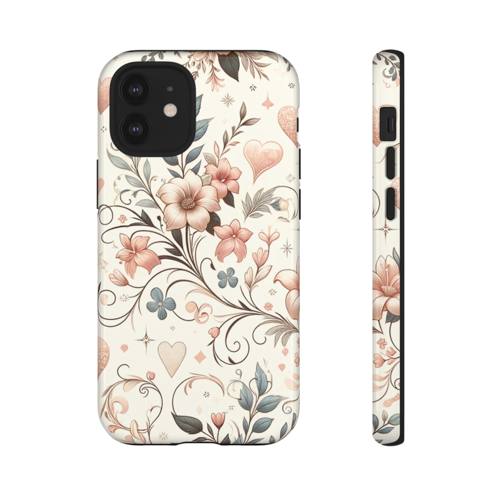 Floral Design Luxury Phone Tough Case Floral Elegant Durable Stylish for Modern Devices iPhone 17, 16 15, Samsung iPhone Samsung Accessory Gift for Her
