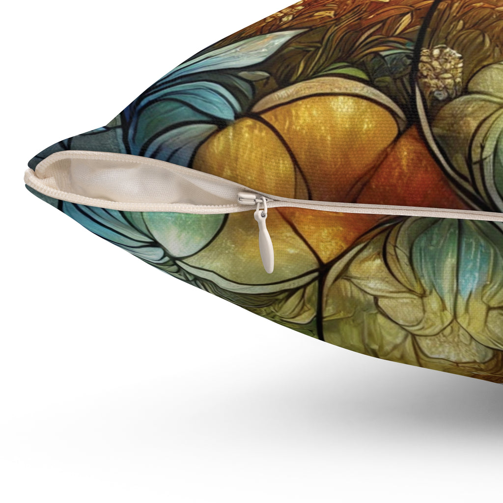 Farmhouse Sunset Stained Glass Illusion Pillow Rustic Country Scene Square Throw Pillow | Unique Home Decor for Living Room, Bedroom, or Gifting100% Polyester Cover with Double-Sided Print, Concealed Zipper, Bridal Shower Gift - MRSBYVALLE