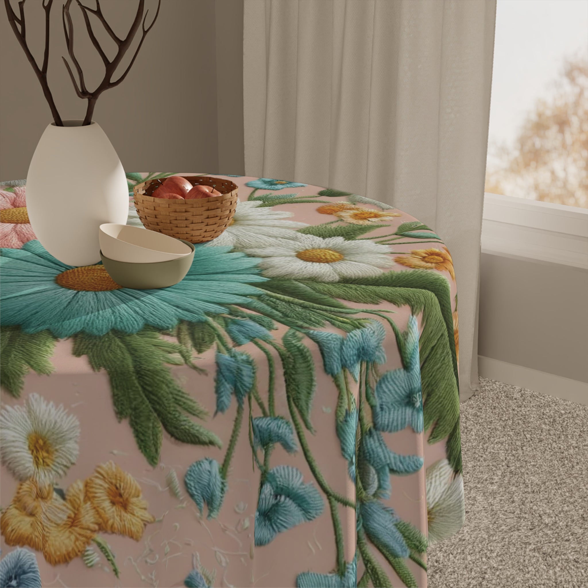 Best Elegant Pastel Floral Tablecloth100% Polyester, Perfect for Dining, Parties, Showers and Home Décor Birthdays all Events and Occasions - MRSBYVALLE