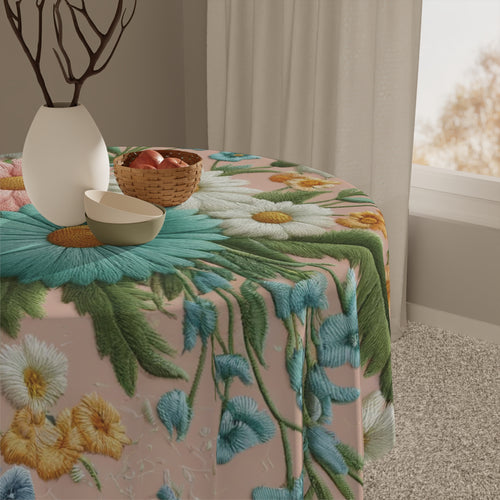 Best Elegant Pastel Floral Tablecloth100% Polyester, Perfect for Dining, Parties, Showers and Home Décor Birthdays all Events and Occasions - MRSBYVALLE
