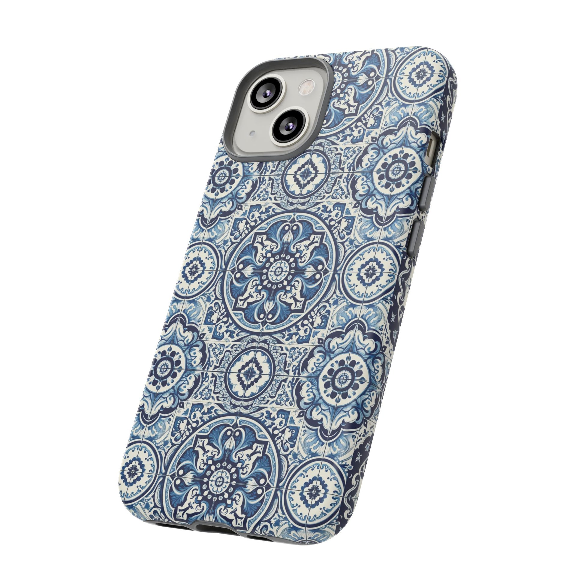 Azulejo Tile Phone Case Elegant Mediterranean Blue Porcelain Design iPhone 17, 16, 15, Samsung iPhone Samsung Accessory Gift for Her