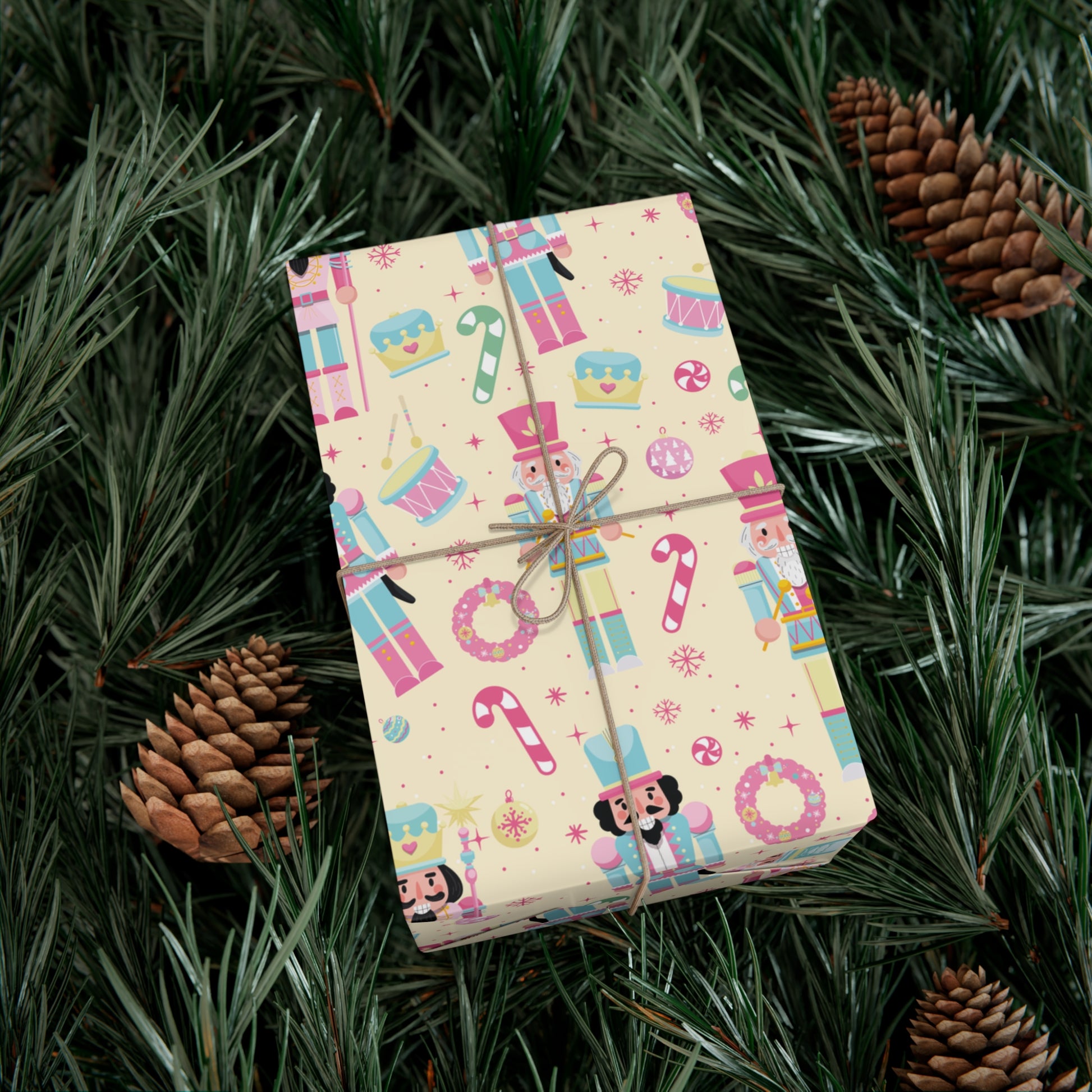 Yellow Festive Nutcracker Wrapping Paper | Vibrant Holiday Gift Wrap with Classic Nutcracker Design | Perfect for Christmas Presents Gifts Moms - MRSBYVALLE