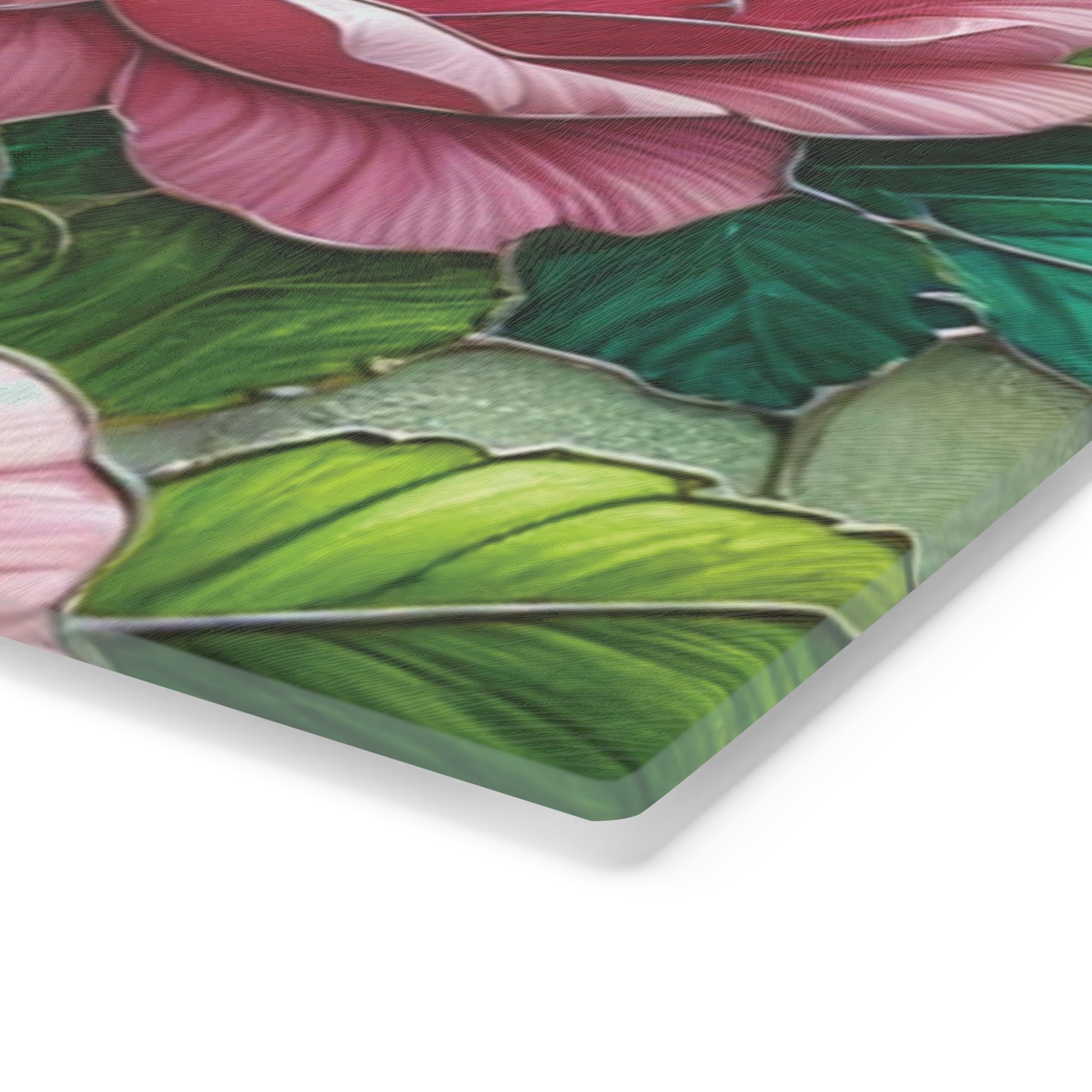 Elegant Stained Glass Cutting Board with Roses Durable Tempered Glass, Decorative Functional Kitchen Accessory, Perfect for Chopping, Serving, & Gifting | Rose Design New House Gift - MRSBYVALLE