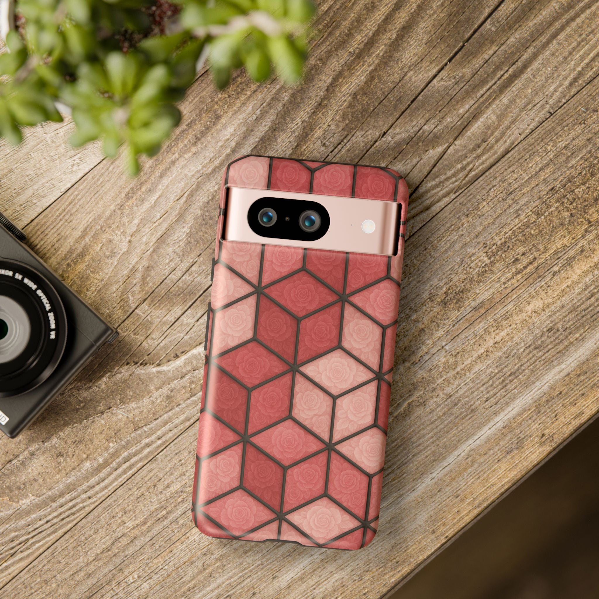 Geometric Stained Glass Illusion Phone Case Colorful Abstract Art, Aesthetic Protective Cover for iPhone, Samsung & Google, Unique Gift Idea Mom