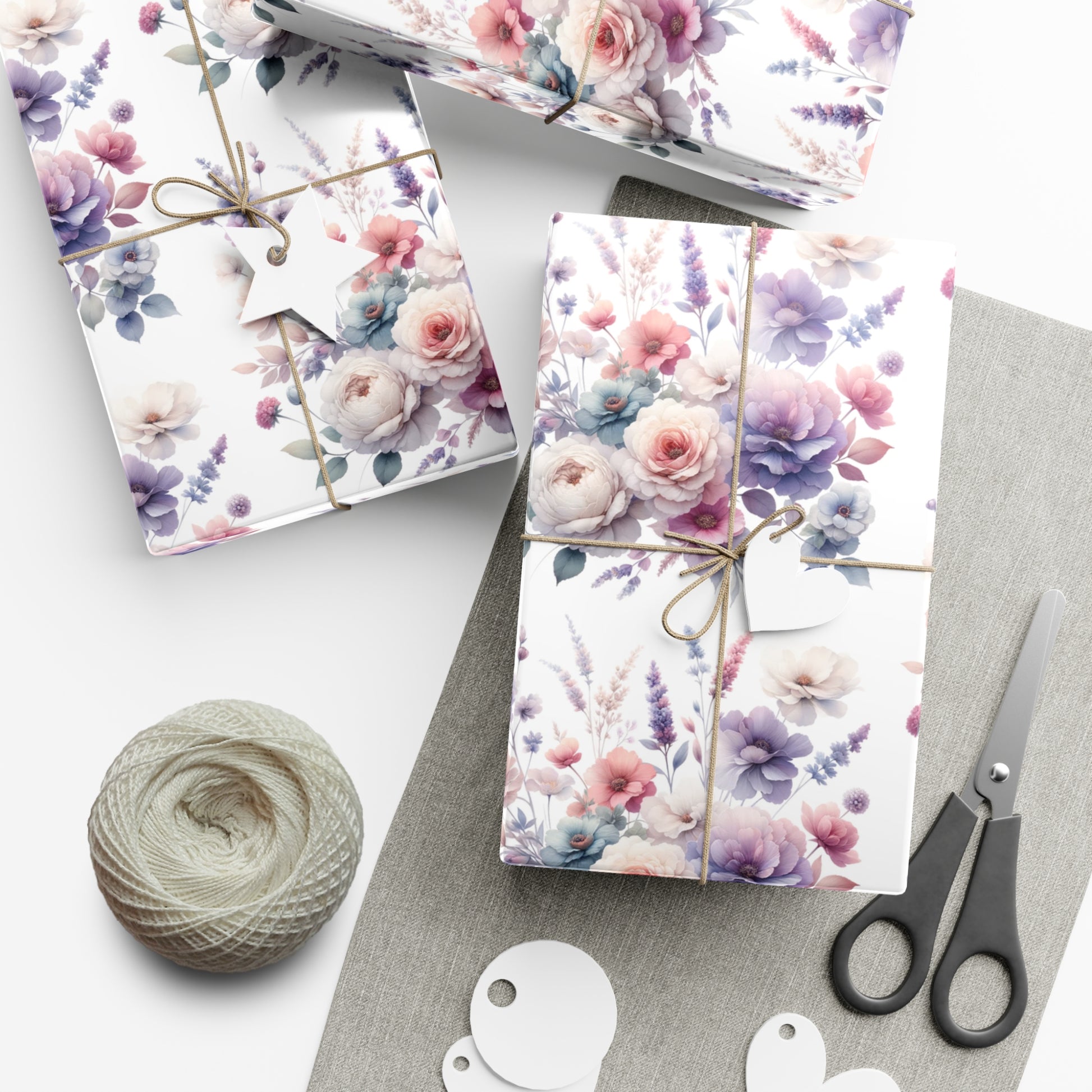 Pastel Wildflowers Gift Wrap It's Perfect for Weddings, Bridal & Baby Showers Eco-Friendly, Vibrant Design in Matte/Satin, All Occasion.