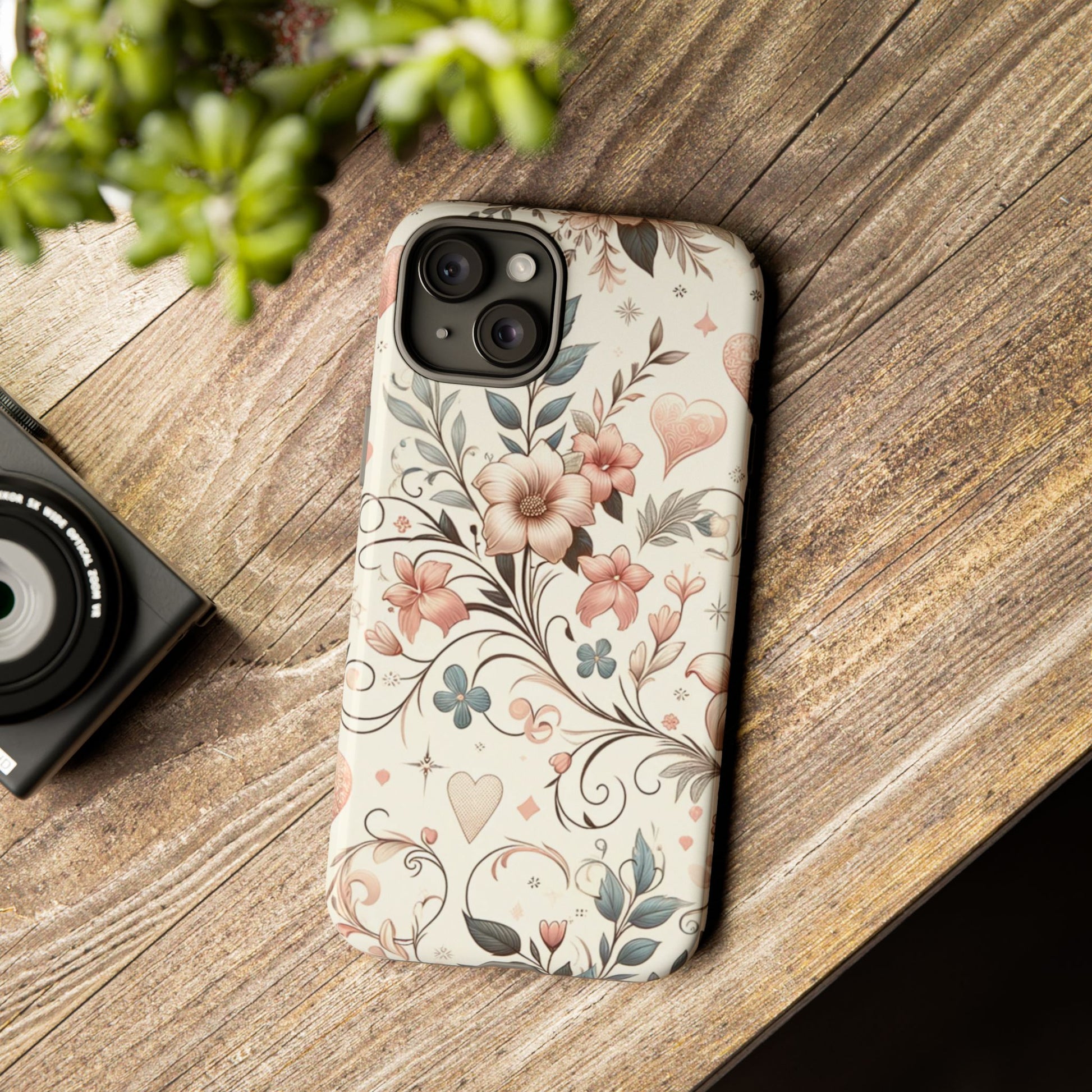 Floral Design Luxury Phone Tough Case Floral Elegant Durable Stylish for Modern Devices iPhone 17, 16 15, Samsung iPhone Samsung Accessory Gift for Her