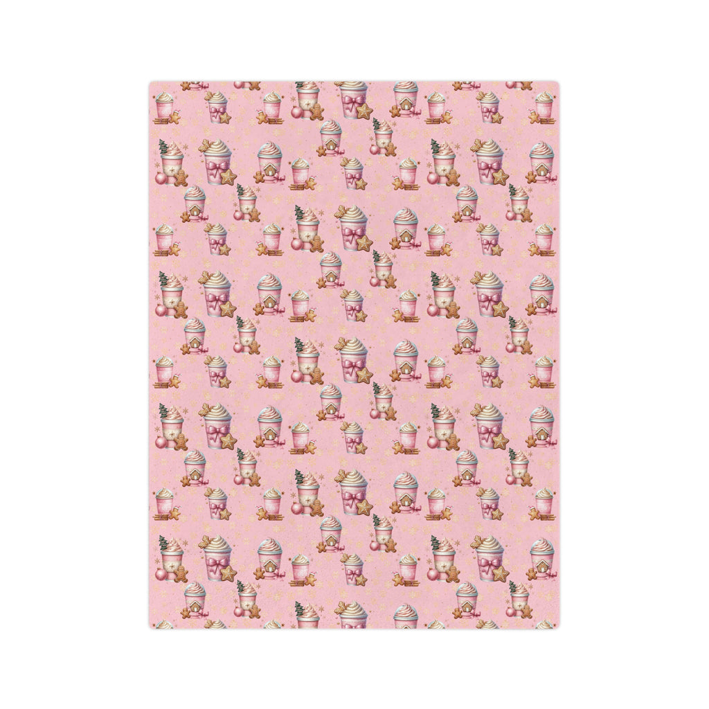 Cozy Christmas Pink Gingerbread People with Coffee Minky Blanket Soft, Festive, and Perfect for Holiday Snuggles and Gifting Housewarming Gift Throw - MRSBYVALLE