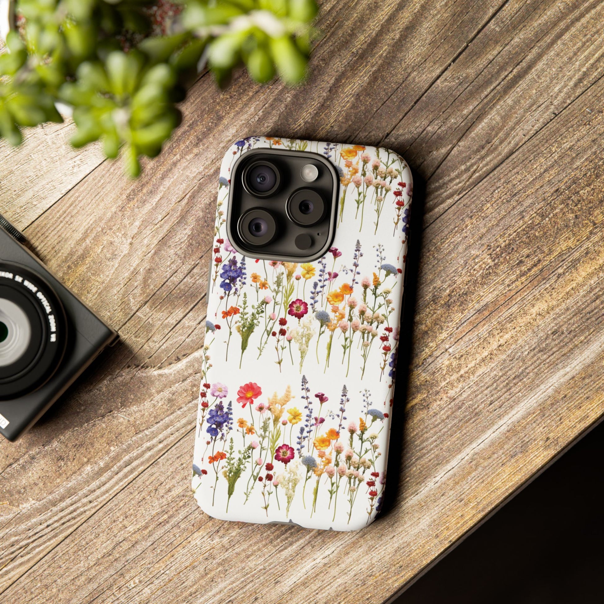 White Best Phone Case Press Flowers Floral 3D Illusion Luxury Tough Case Floral Elegant Durable Stylish for Modern Devices iPhone 17, 16, 15, Samsung iPhone Samsung Accessory Gift for Her