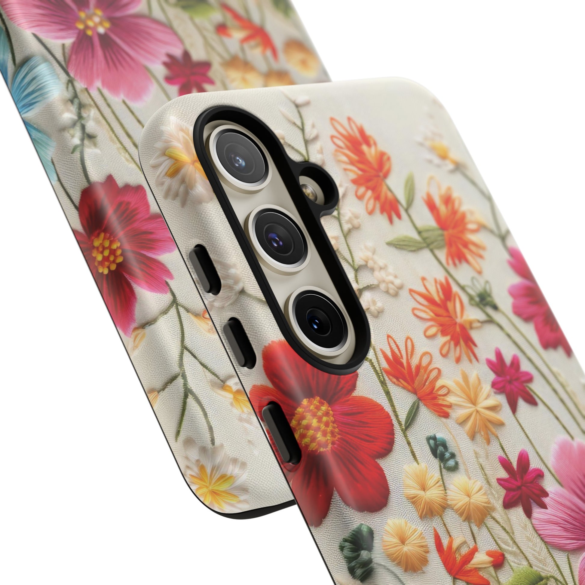 3D Floral Phone Case Elegant Faux Flower Durable for iPhone Samsung Smartphone iPhone 15, 14, 13 Samsung Gift for Mom