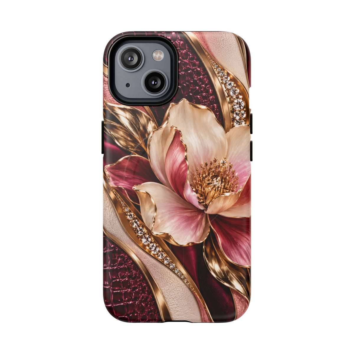 Magnetic Tough Phone Case — Vintage Rose Floral Armor