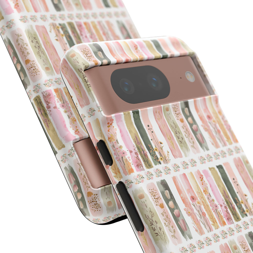 Pastel Brushstroke Floral Phone Case Soft Illusion Flower Design, Aesthetic Protective Cover, Feminine Style, Cute Gift for Her, Fits Most Models