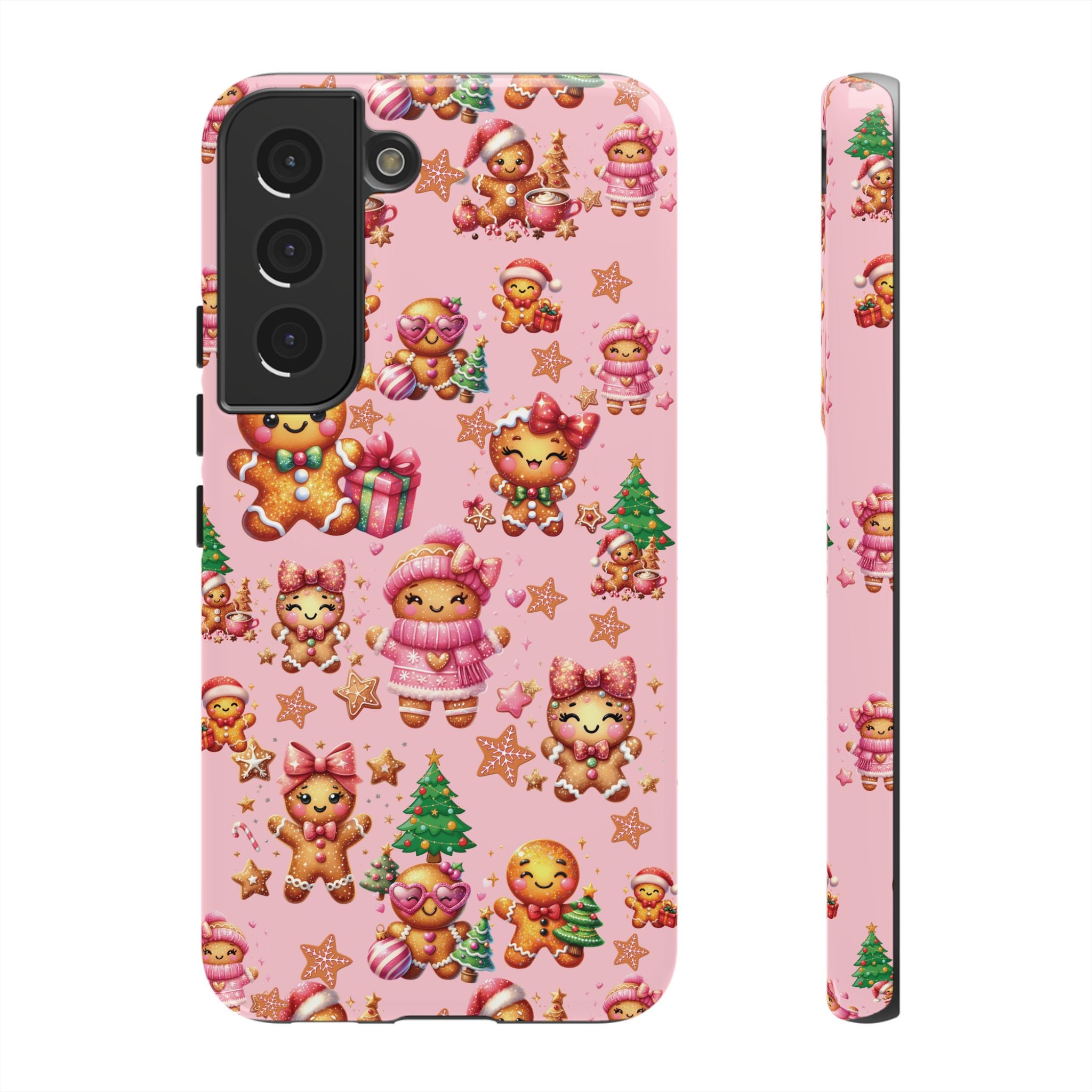 Adorable Pink Gingerbread Girl Phone Case Girly Holiday Vibes, Sweet Christmas Aesthetic, Cute & Festive Gift Idea for Her, Fun Protective Cover