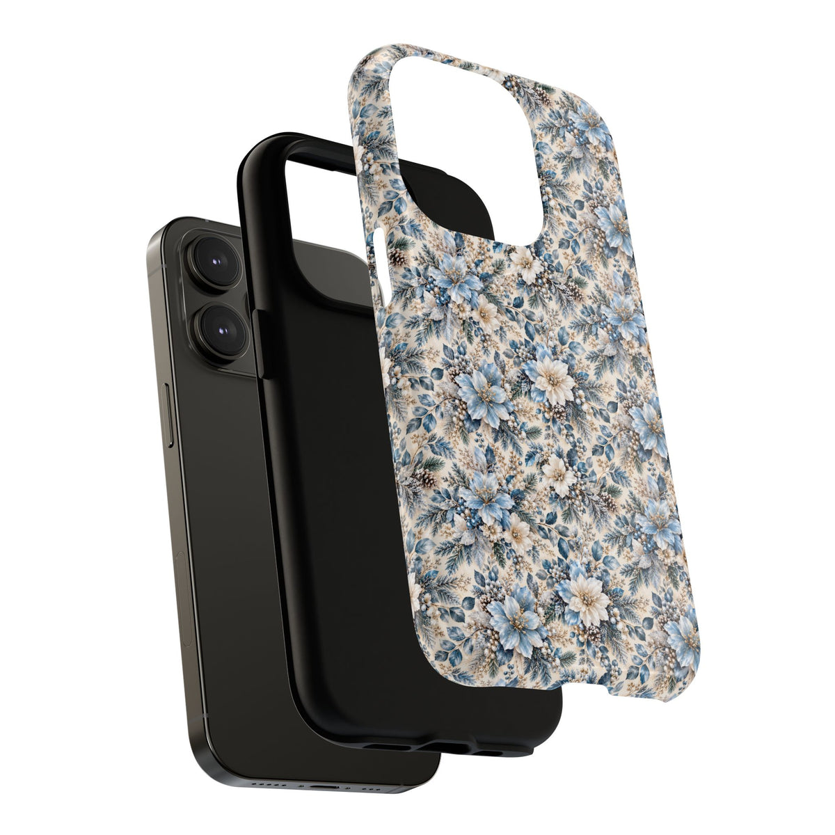 Icy Blue Floral MagSafe Tough Phone Case