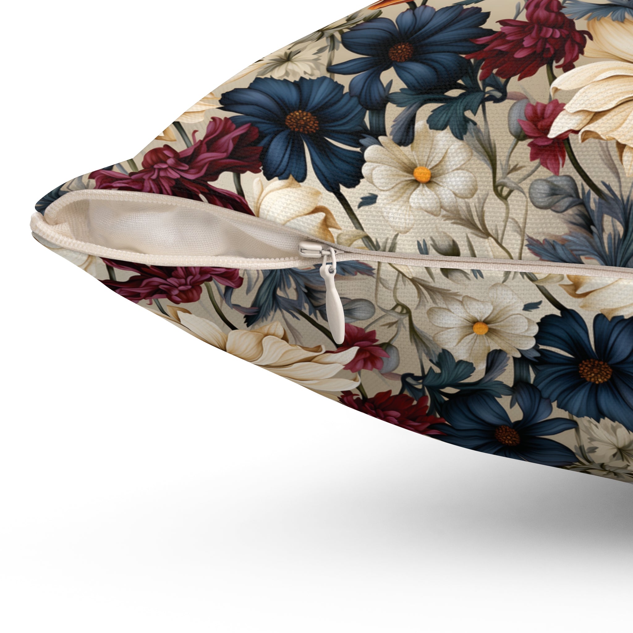Boho Elegant Winter Floral Square Pillow Vibrant Floral Design Soft and Stylish Decorative Throw Pillow for Boho-Inspired Home Décor Bridal Shower - MRSBYVALLE