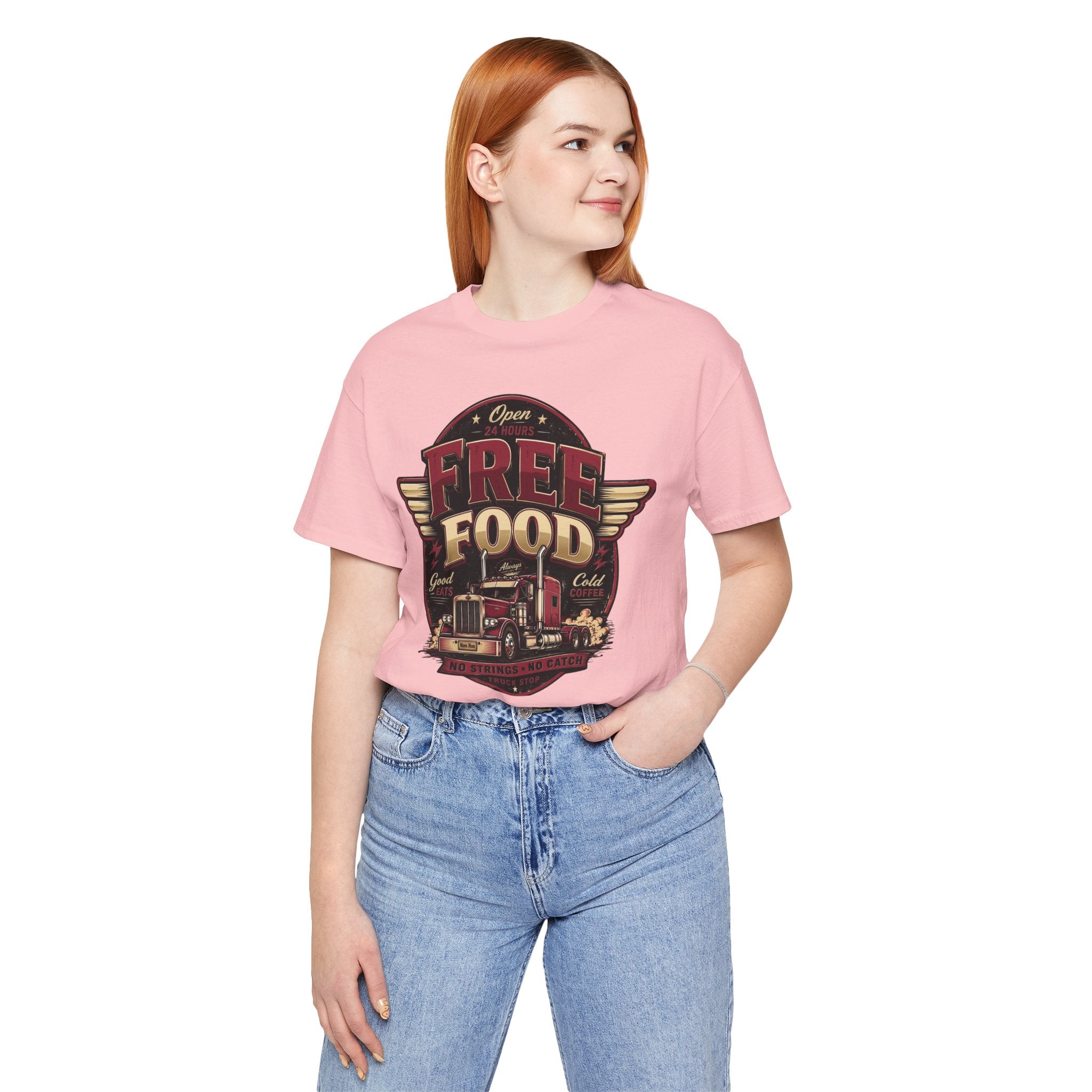 Funny "Free Food" Food Truck T-Shirt Perfect for Dad or Husband