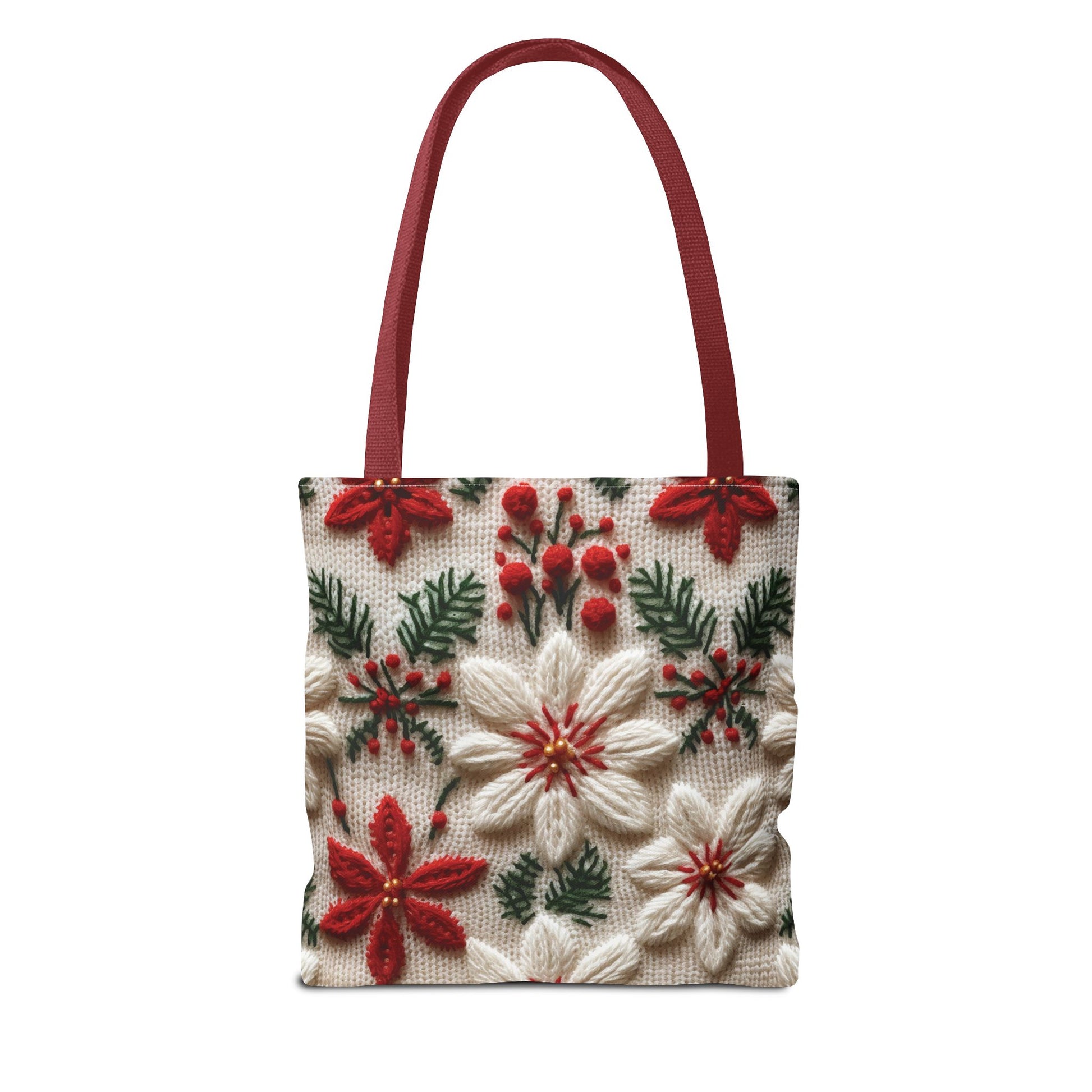 Festive Poinsettia Christmas Tote Stylish Holiday Bag for Shopping, Gifts, and Everyday Use - Durable, Reusable, and Perfect for Spreading Cheer This Holiday Season - MRSBYVALLE
