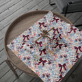 Burgundy Bow Floral Pattern Wrapping Paper | Holiday Gift Wrap, Winter Botanicals