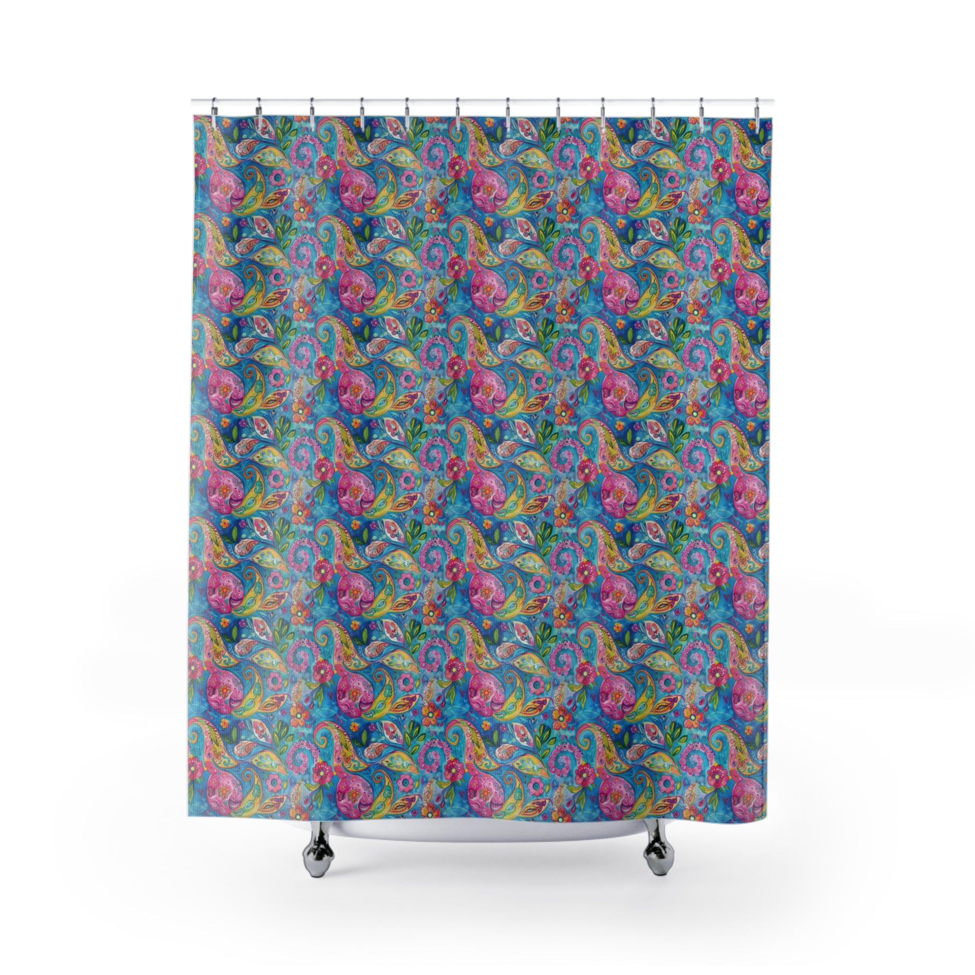 Shower Curtains - Bright Paisley Refresh your bathroom with our bright paisley shower curtains—bursting with color and style. Transform your space and shop now for a vibrant upgrade!