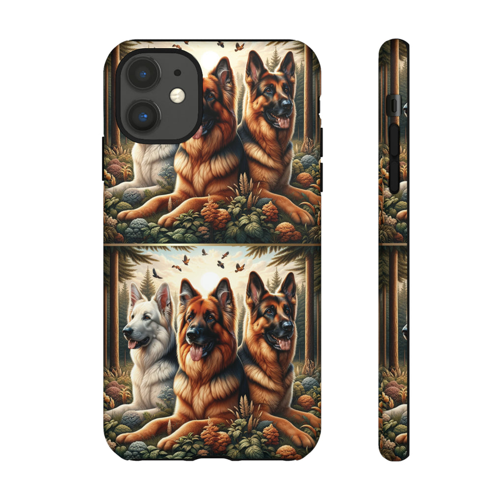 German Shepherd Phone Tough Case Floral Elegant Durable Dog Lover Devices iPhone 15, Samsung iPhone Samsung Accessory Gift for Her.