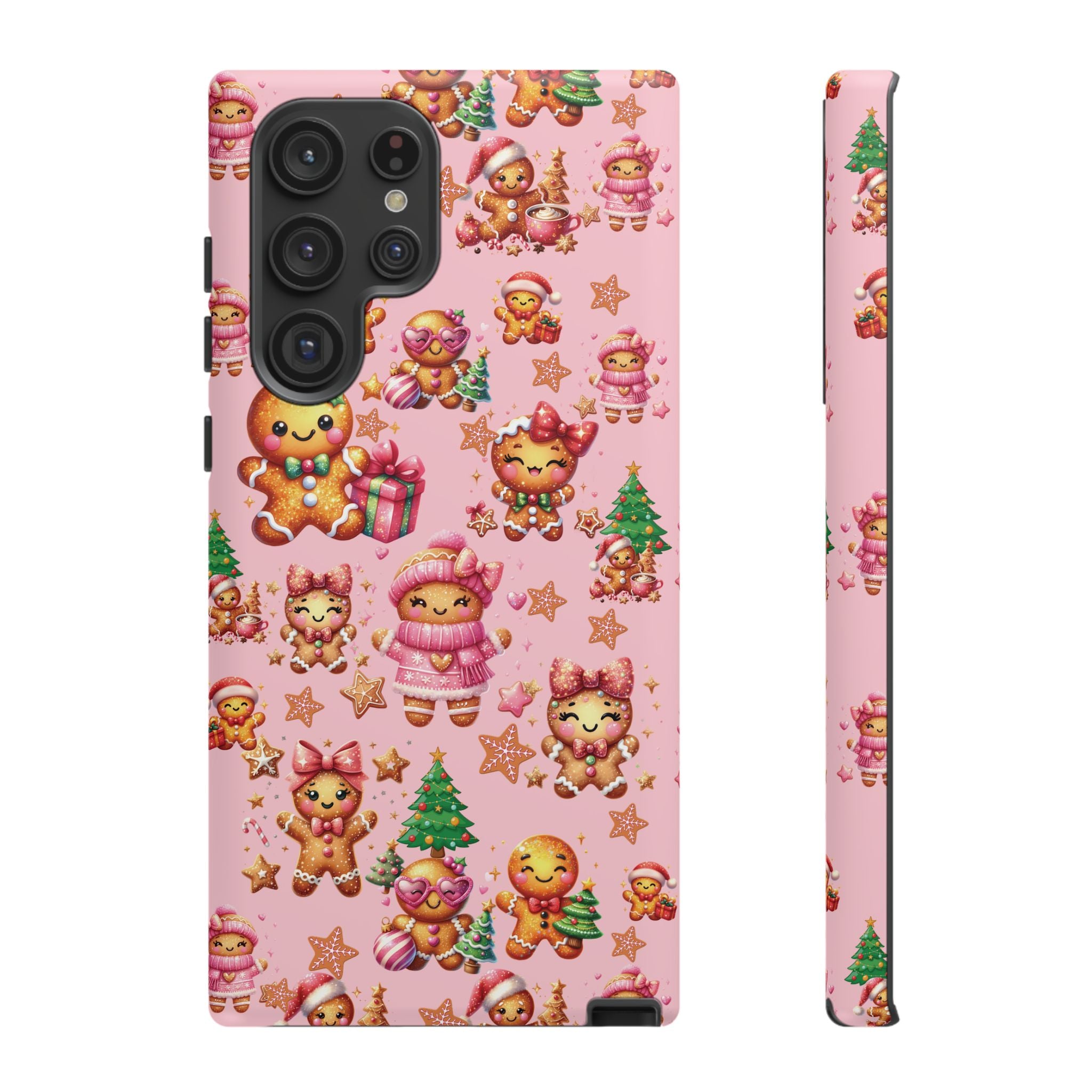 Adorable Pink Gingerbread Girl Phone Case Girly Holiday Vibes, Sweet Christmas Aesthetic, Cute & Festive Gift Idea for Her, Fun Protective Cover