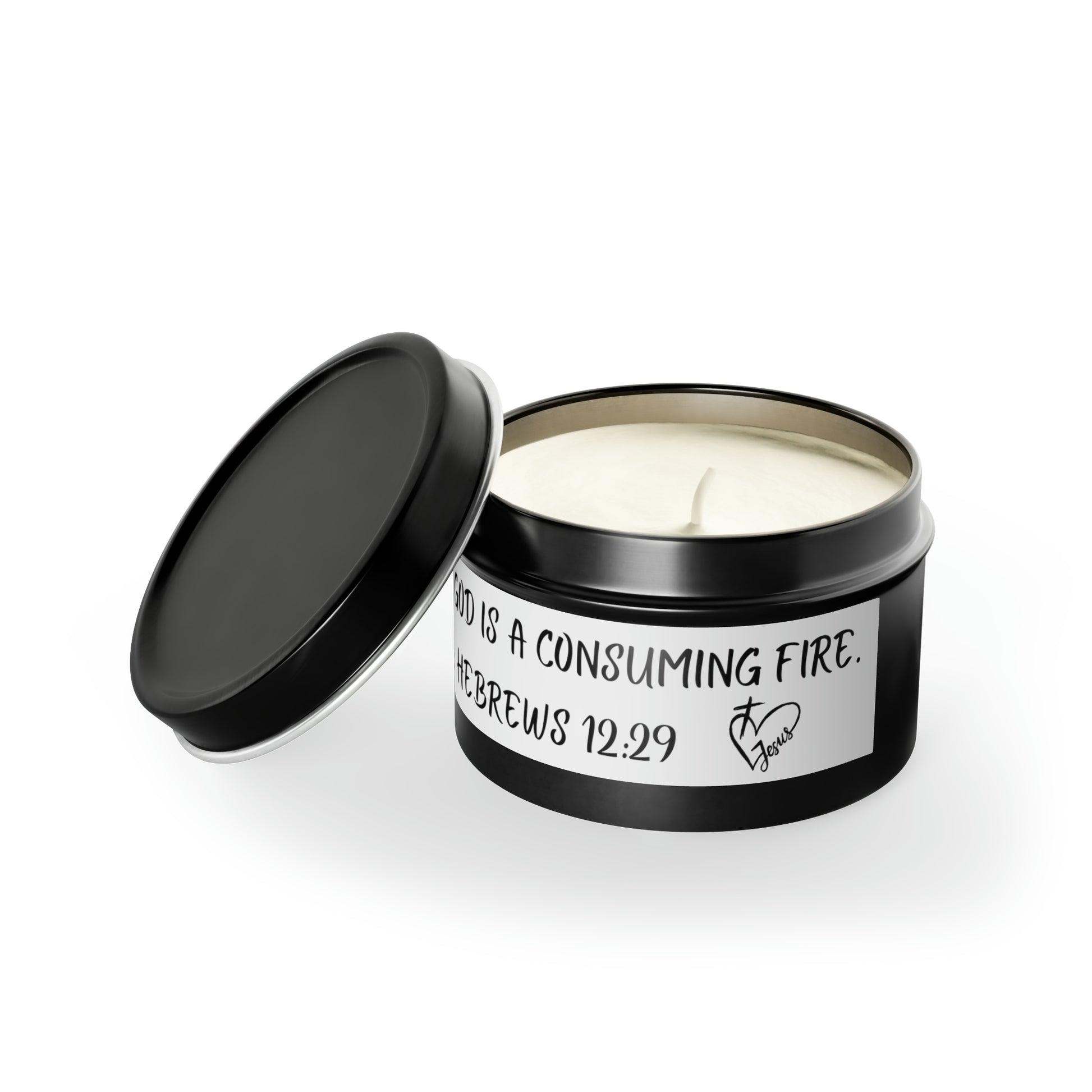 New House Sacred Light Divine Verse Tin Candles Embrace Peace with 4oz/8oz Coconut Soy Wax, Hand-Poured in USA. Lead-Free Wick, 20-40hr Burn. Evergreen, Vanilla, More. Spiritual Ambiance Awaits. Grace.