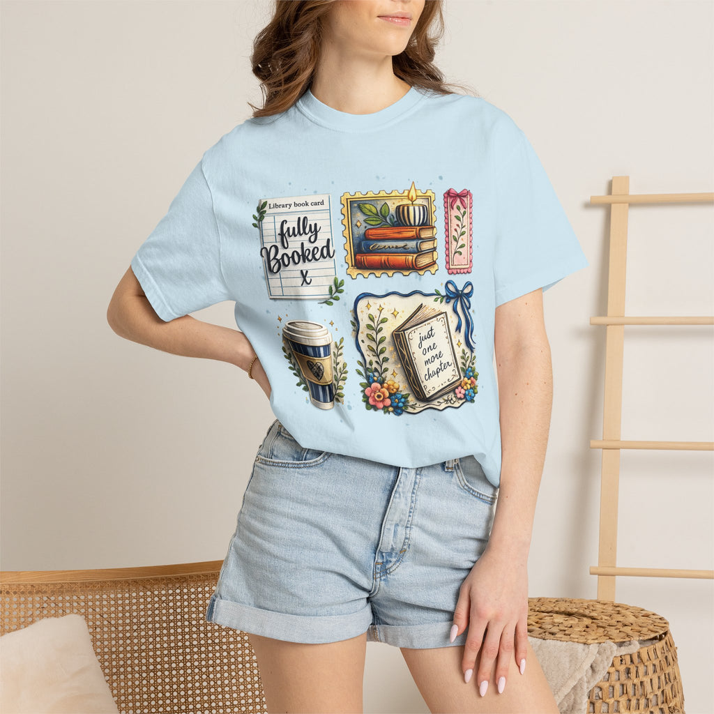 T-shirt Comfort Colors "Just One More Chapter & Coffee" – Confortable pour les amoureux des livres