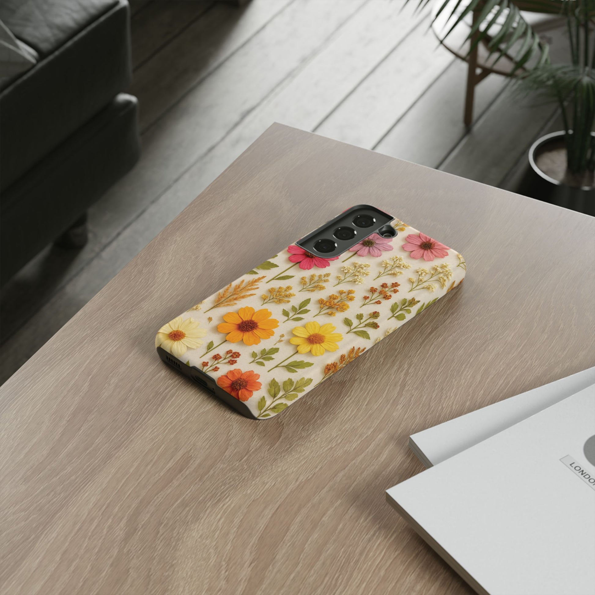 Dried Flowers Illusion Phone Case – Realistic Botanical Aesthetic, Colorful Pressed Floral Art, Trendy Nature-Inspired Protective Cover  iPhone & Samsung Models