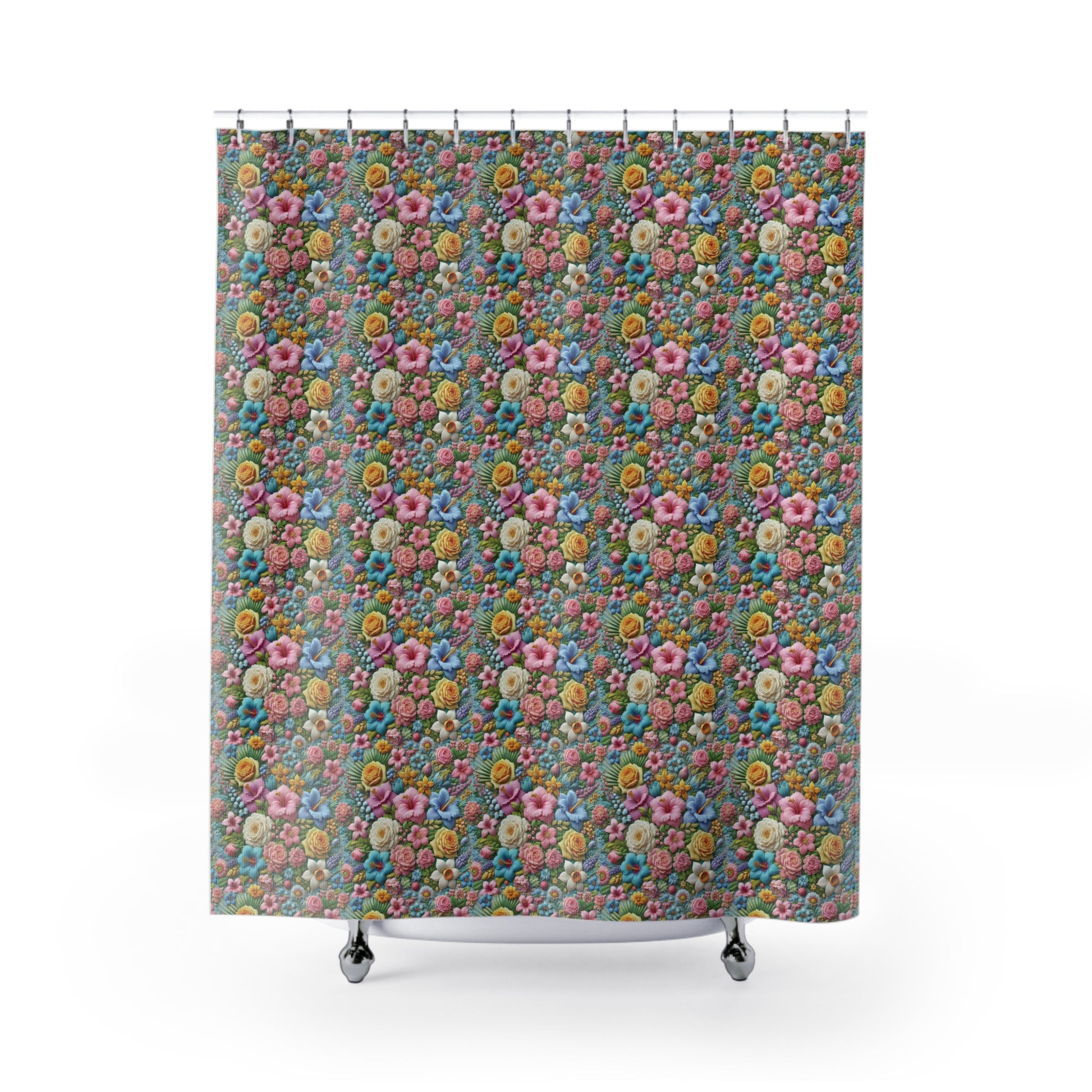 Boho Pastel Wildflower Shower Curtain 71x74 Inches, Vibrant Floral, Elegance and Charm to Your Bathroom Decor Perfect gift for Newlyweds - MRSBYVALLE