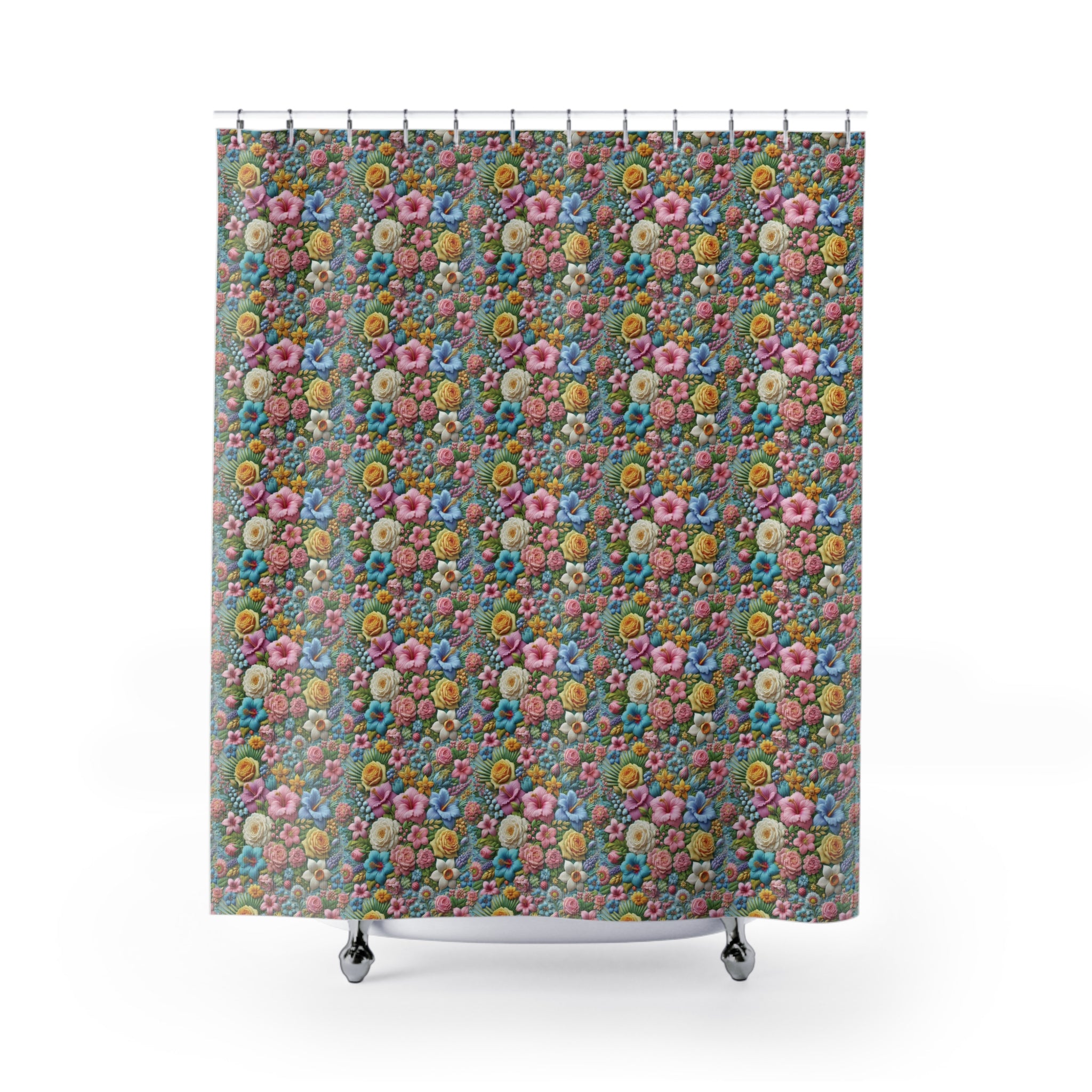 Boho Pastel Wildflower Shower Curtain 71x74 Inches, Vibrant Floral, Elegance and Charm to Your Bathroom Decor Perfect gift for Newlyweds - MRSBYVALLE