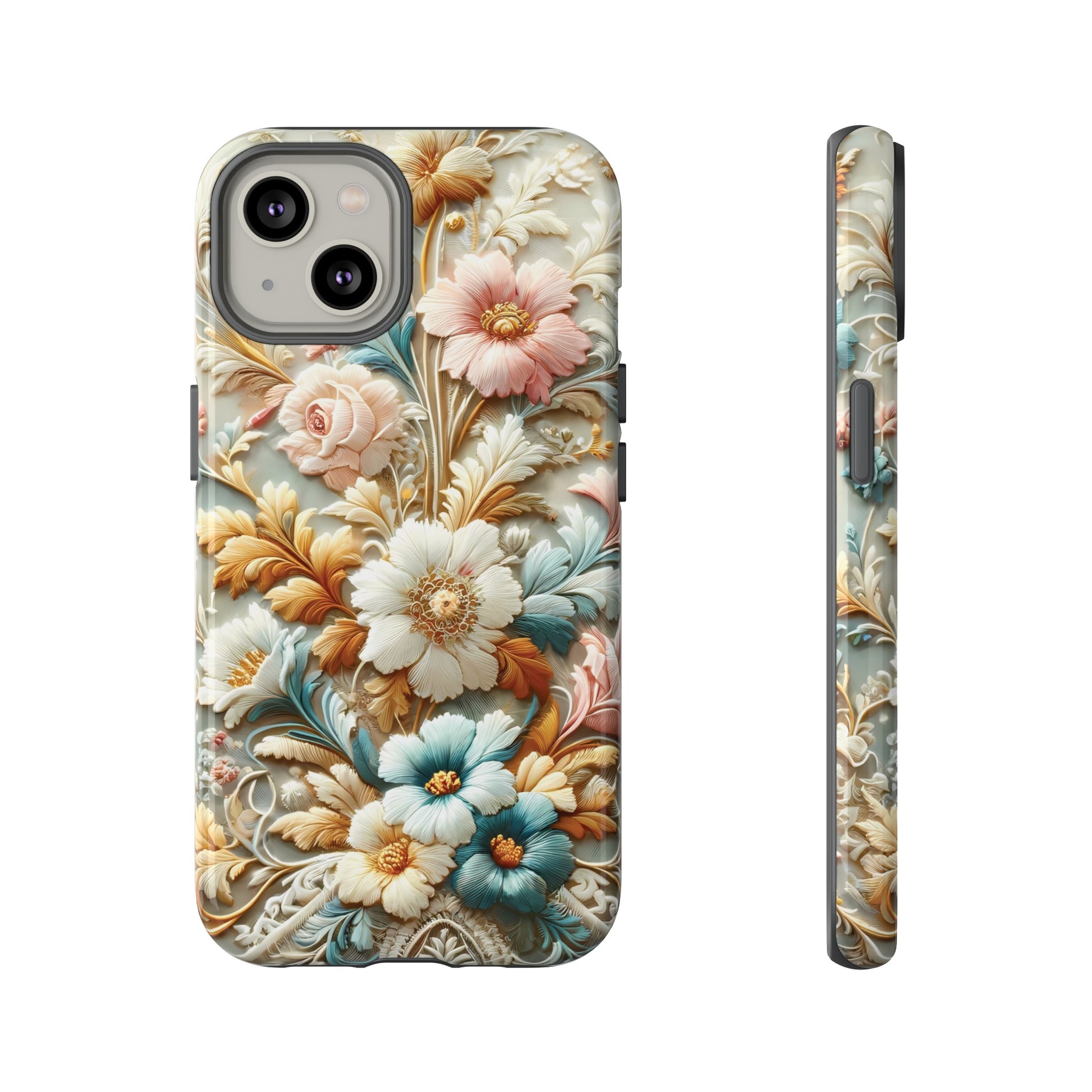 3D Elegant Faux Flowers Phone Case Stylish & Durable for iPhone Samsung Gift iPhone 15, 14, 13 Samsung Pixel Gift for Mom Accessory Gift for Her