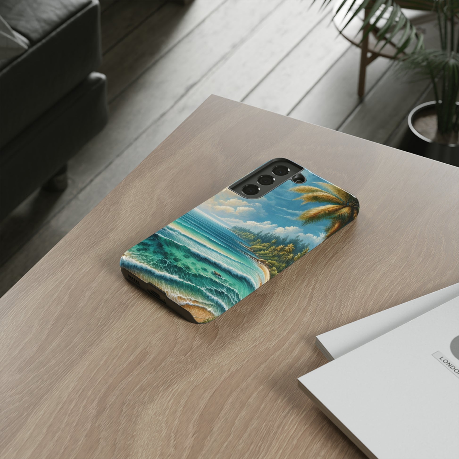 Coastal Serenity Ocean Beach View Protective Phone Case Gift for Her Phone 15, Samsung iPhone Samsung Gift for Her Case iPhone 15, Samsung iPhone Samsung Accessory Gift for Her.