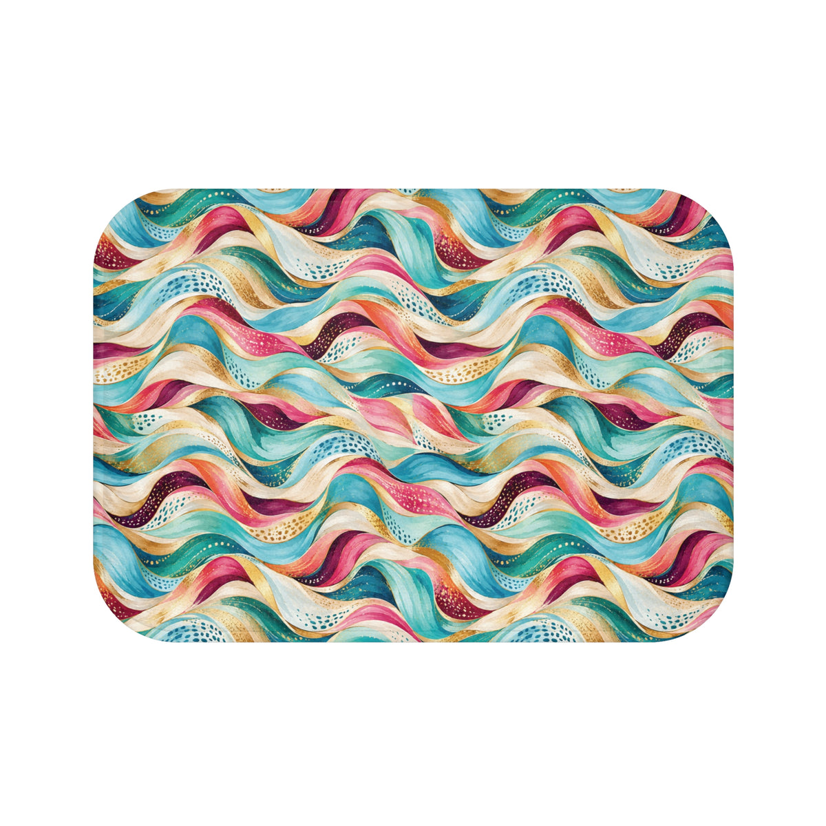 Colorful Wave Memory Foam Bath Mat