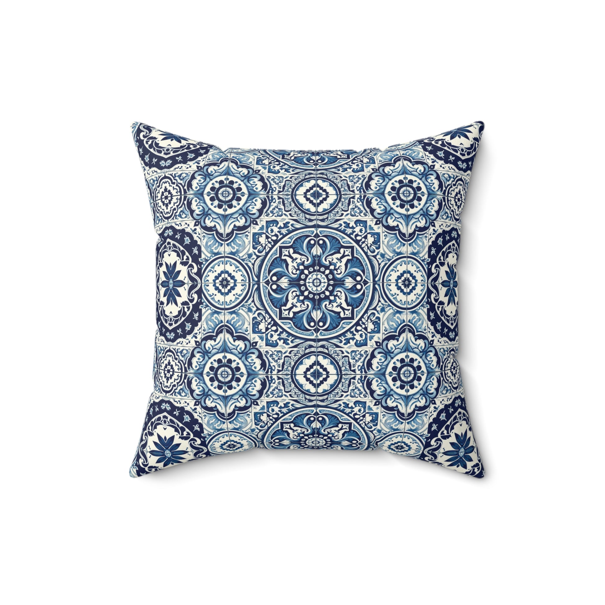 Blue Tile Design Elegance Decorative Pillow Touch of Beauty to Your Decor Living Room Comfort for Bedroom or Housewarming Gift New House, Bridal Shower Gift - MRSBYVALLE