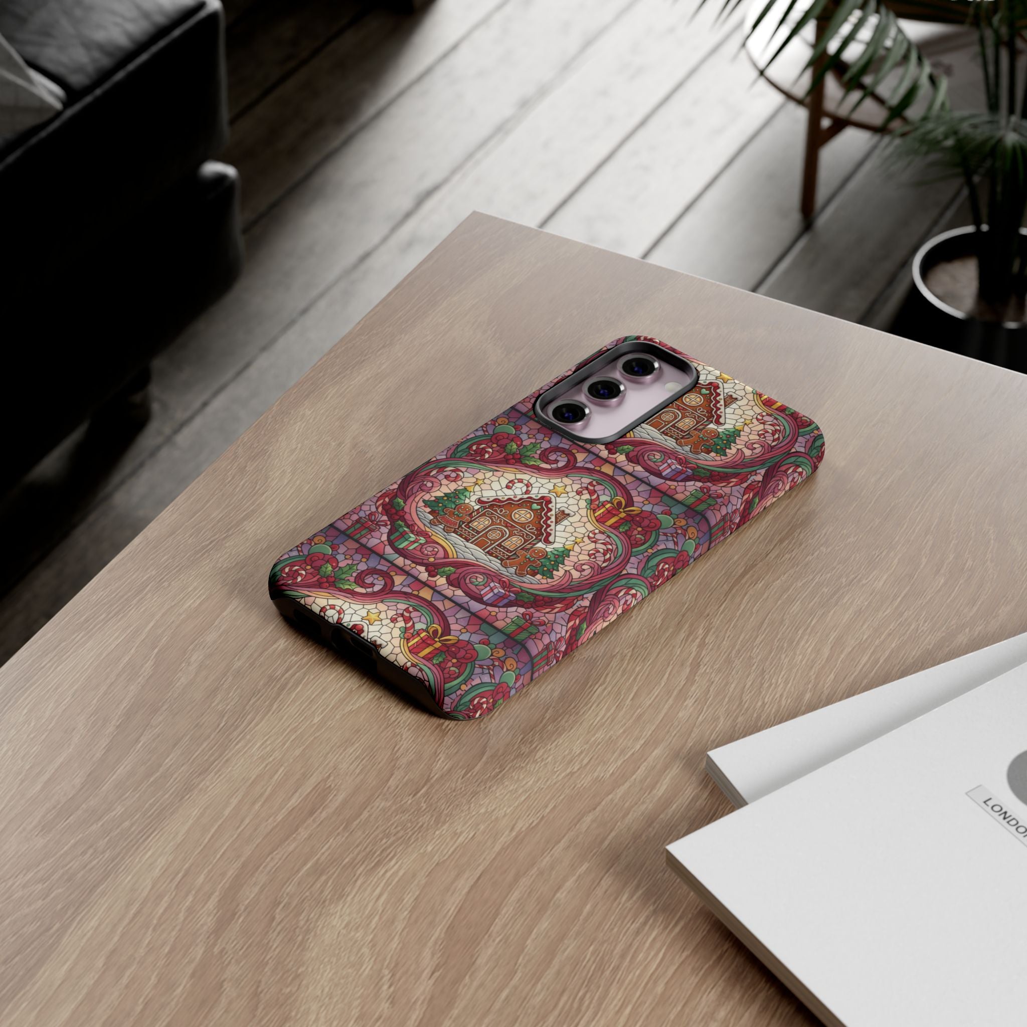 iPhone Case 17, 16  Gingerbread Stained Glass Tough Case Samsung perfect phone case