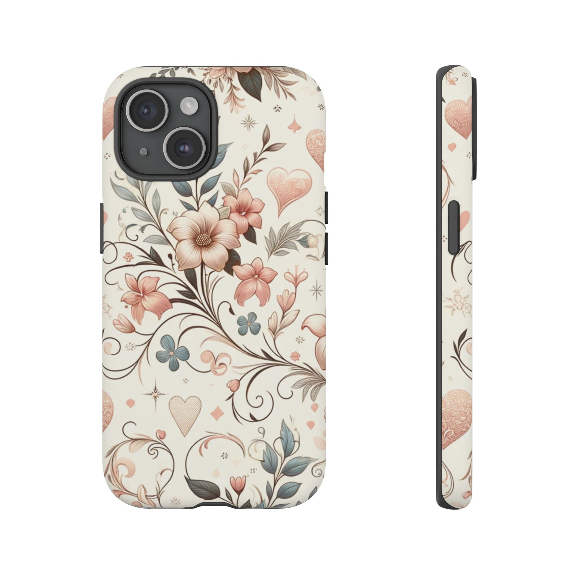 Floral Design Luxury Phone Tough Case Floral Elegant Durable Stylish for Modern Devices iPhone 17, 16 15, Samsung iPhone Samsung Accessory Gift for Her