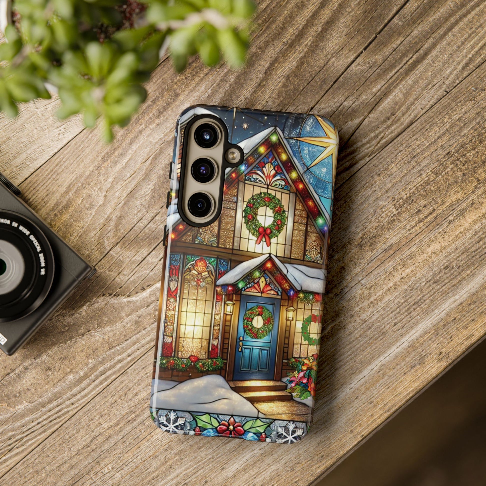 Stain Glass Christmas Phone Case Unique Holiday Protection for Your Device | Stylish & Durable Cover Gift for Her Phone 15, Samsung iPhone Samsung Accessory Gift for Her - MRSBYVALLE