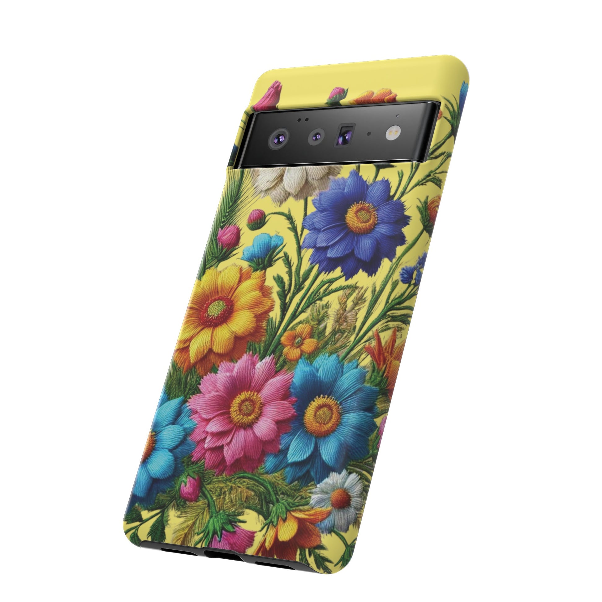 Phone Case Yellow Bright Floral Protective Phone Case Gift for Her Phone 15, Samsung iPhone Samsung  iPhone 15, Samsung iPhone Samsung Accessory Gift for Her