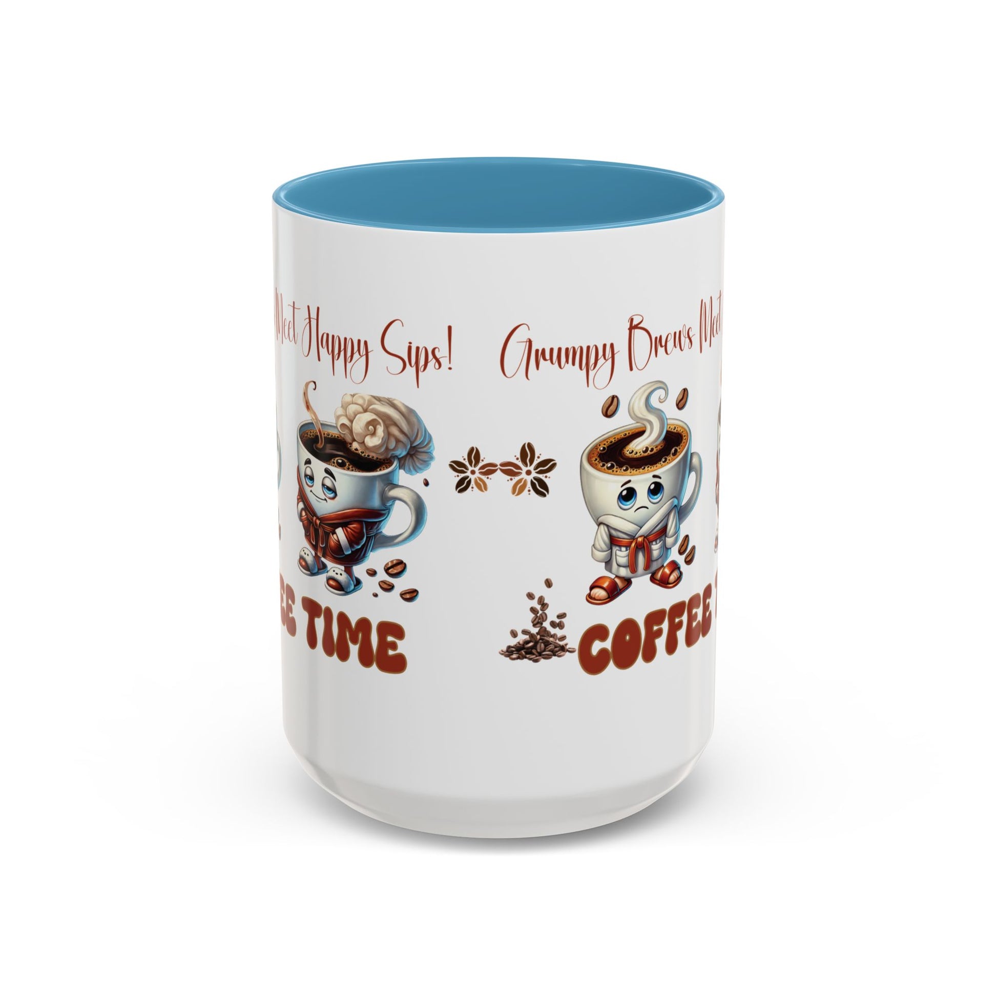 Grumpy Brews Meet Happy Sips Ceramic Mug - Funny Coffee Cup, Cute Tea Mug, Sarcastic Drinkware, Unique Gift, Kitchen Decor Accent Coffee Mug (11, 15oz) - MRSBYVALLE